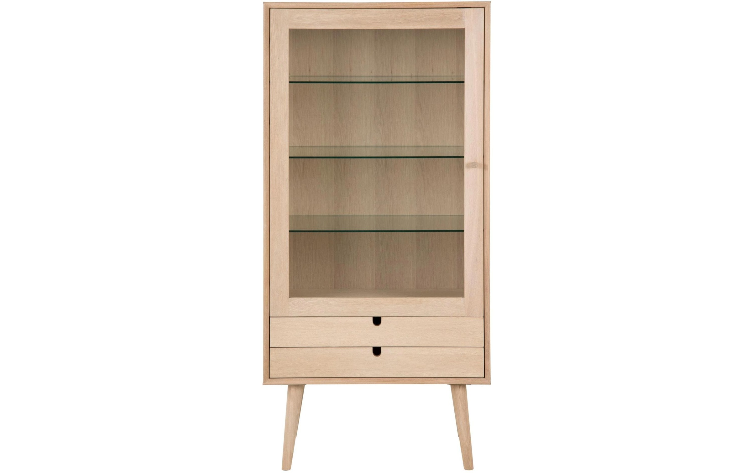 AC Design Vitrine »Century 72 x 36 x 143.2 cm« Elegante Vitrine mit Glaseinsatz und Schubladen in pigmentierter Eiche