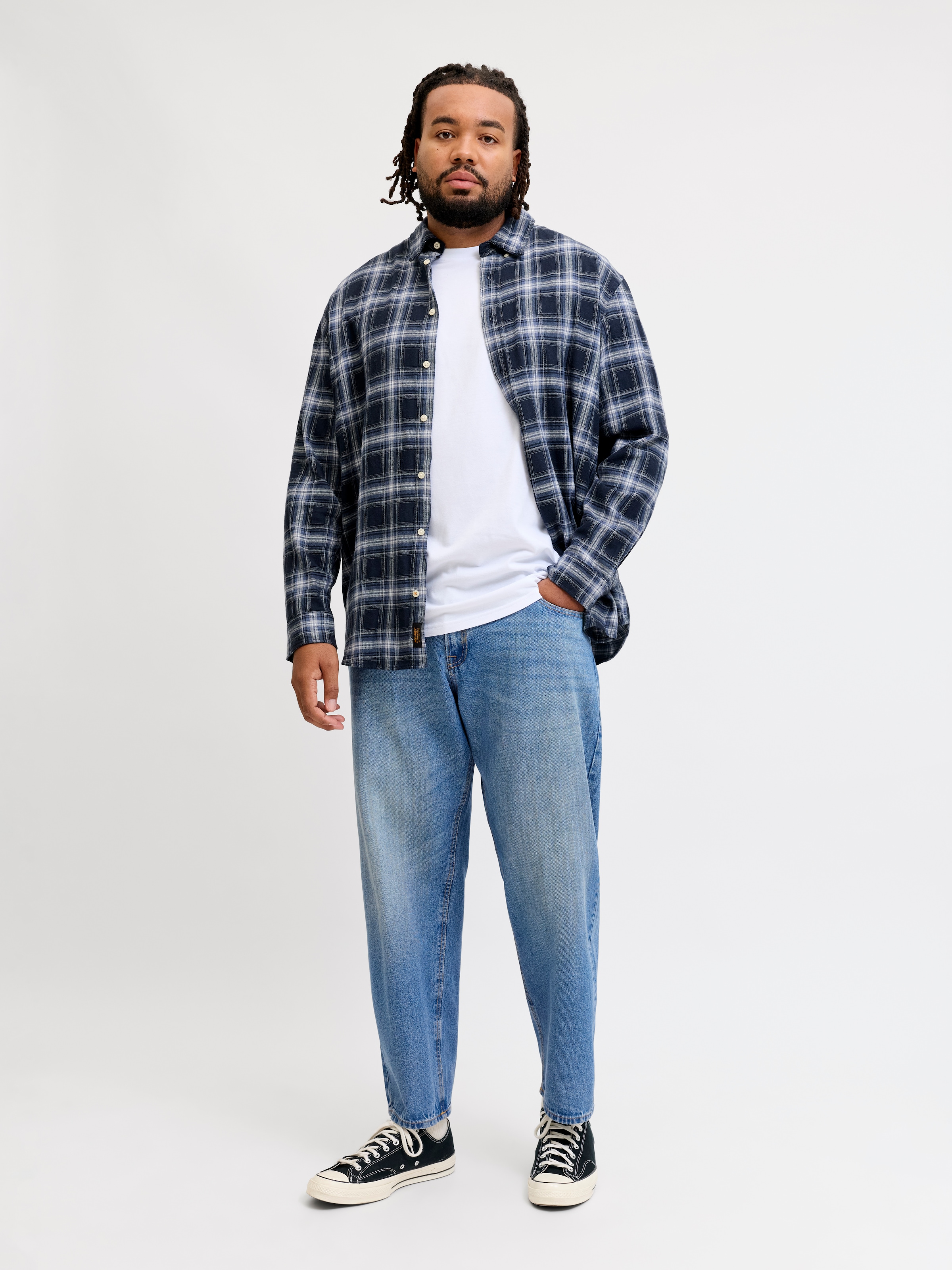 Jack & Jones PlusSize Jeans Relax-fit »JJICHRIS JJORIGINAL AT 044 SN PLS« coton, coupe décontractée
