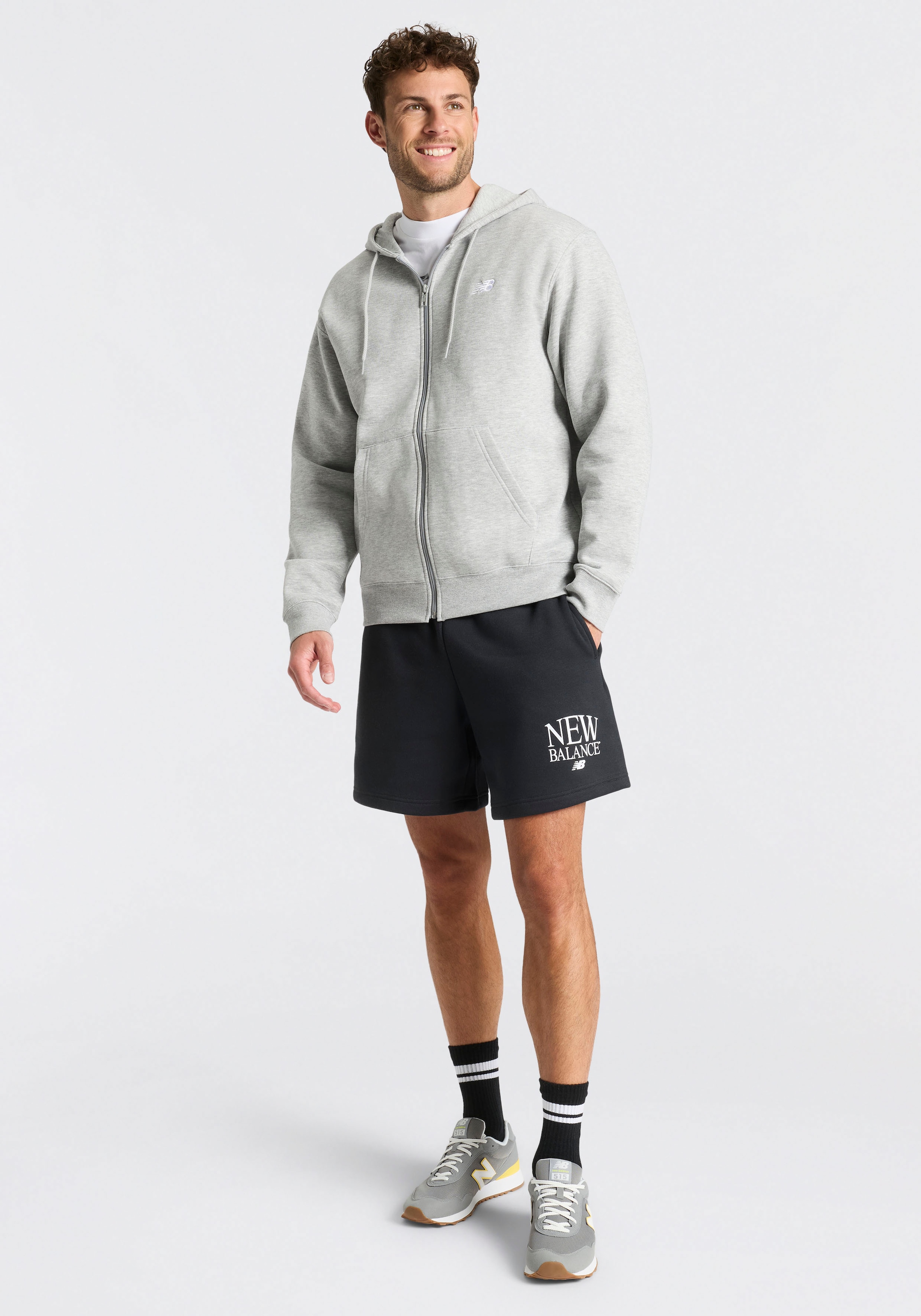New Balance Sweat à capuche mit Kapuze, für Alltag und Sport, weicher Stoff, lockere Passform