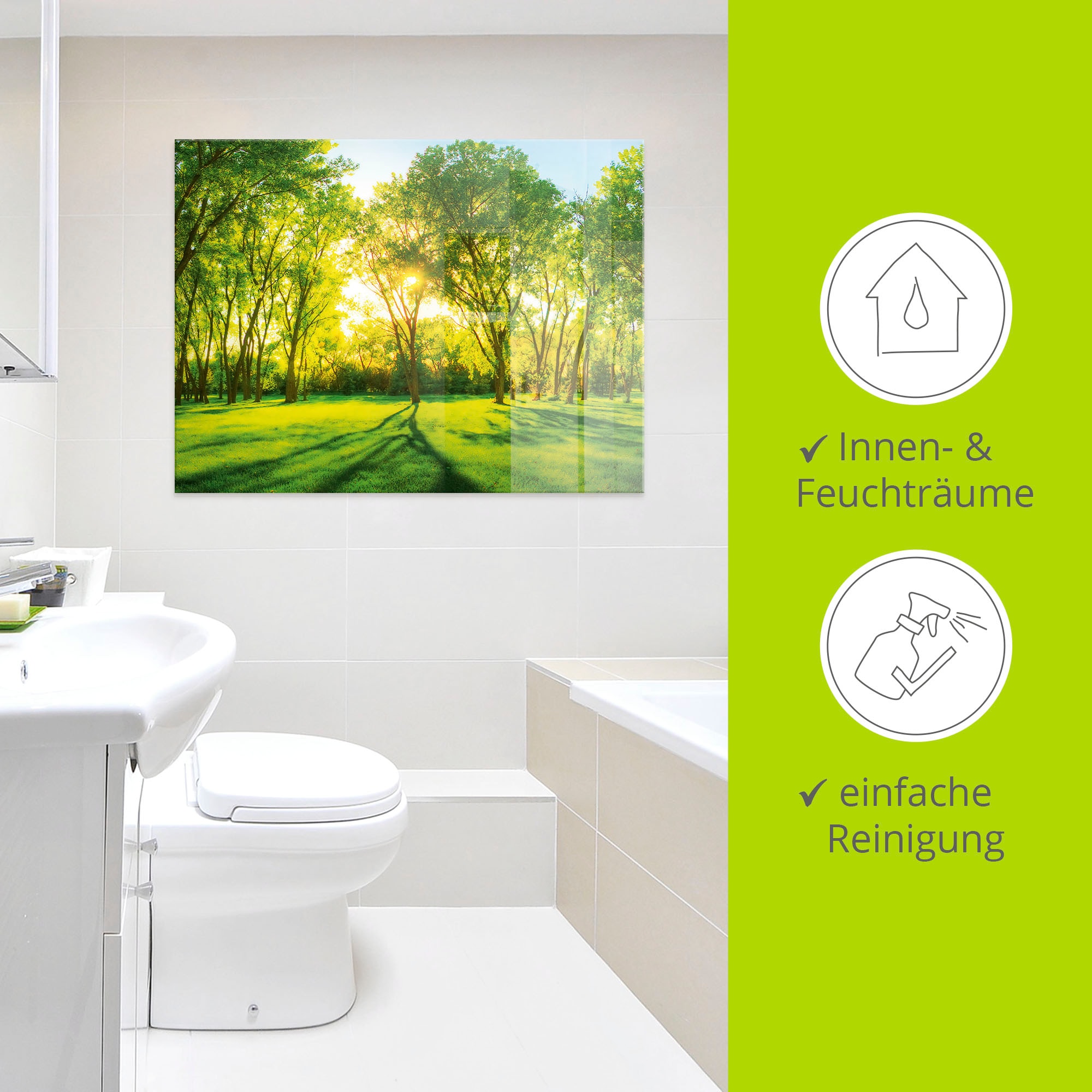Artland Glasbild »Frühlingswärme II«, Wiesen & Bäume, (1 St.), in verschiedenen Grössen