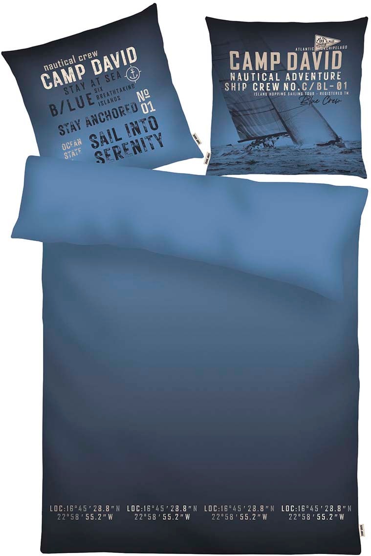 Image of CAMP DAVID Wendebettwäsche "Atlantic Blue" 2 gewebtes Label