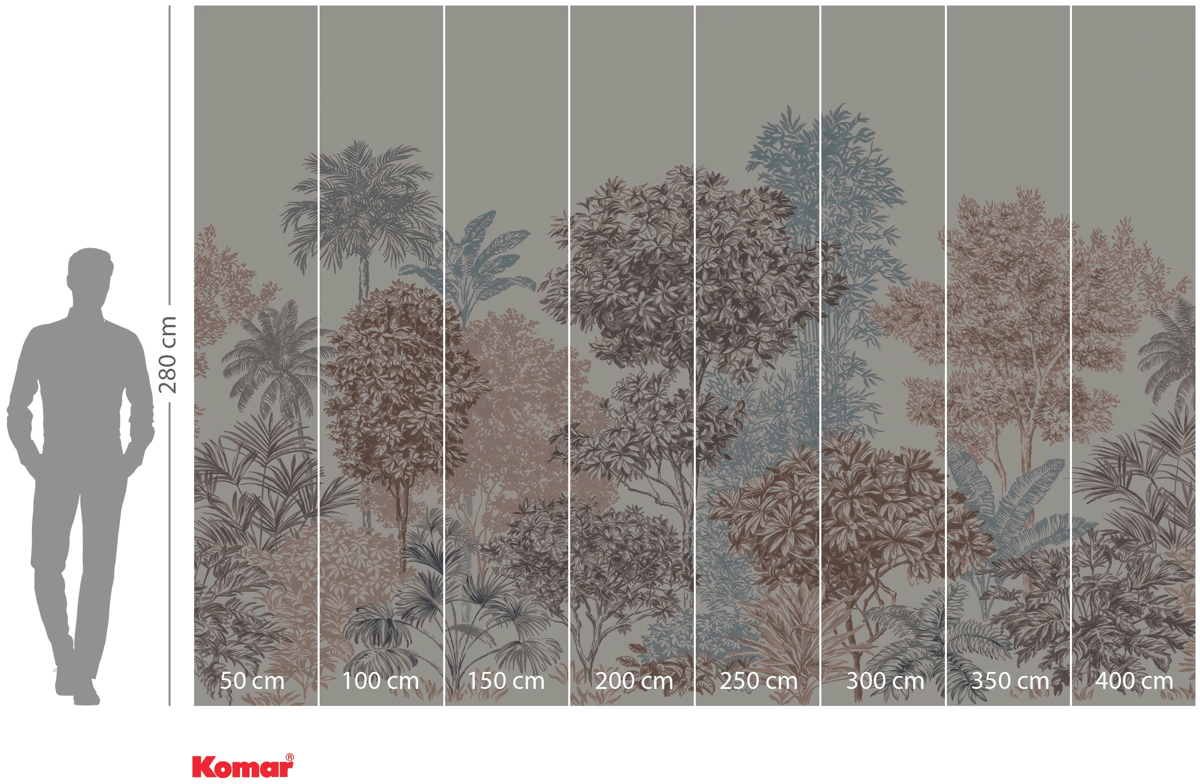 Komar Vliestapete »Digitaldruck Vlies -  Painted Trees - Grösse 400 x 280 cm« bedruckt glatt Wohnzimmer, Schlafzimmer