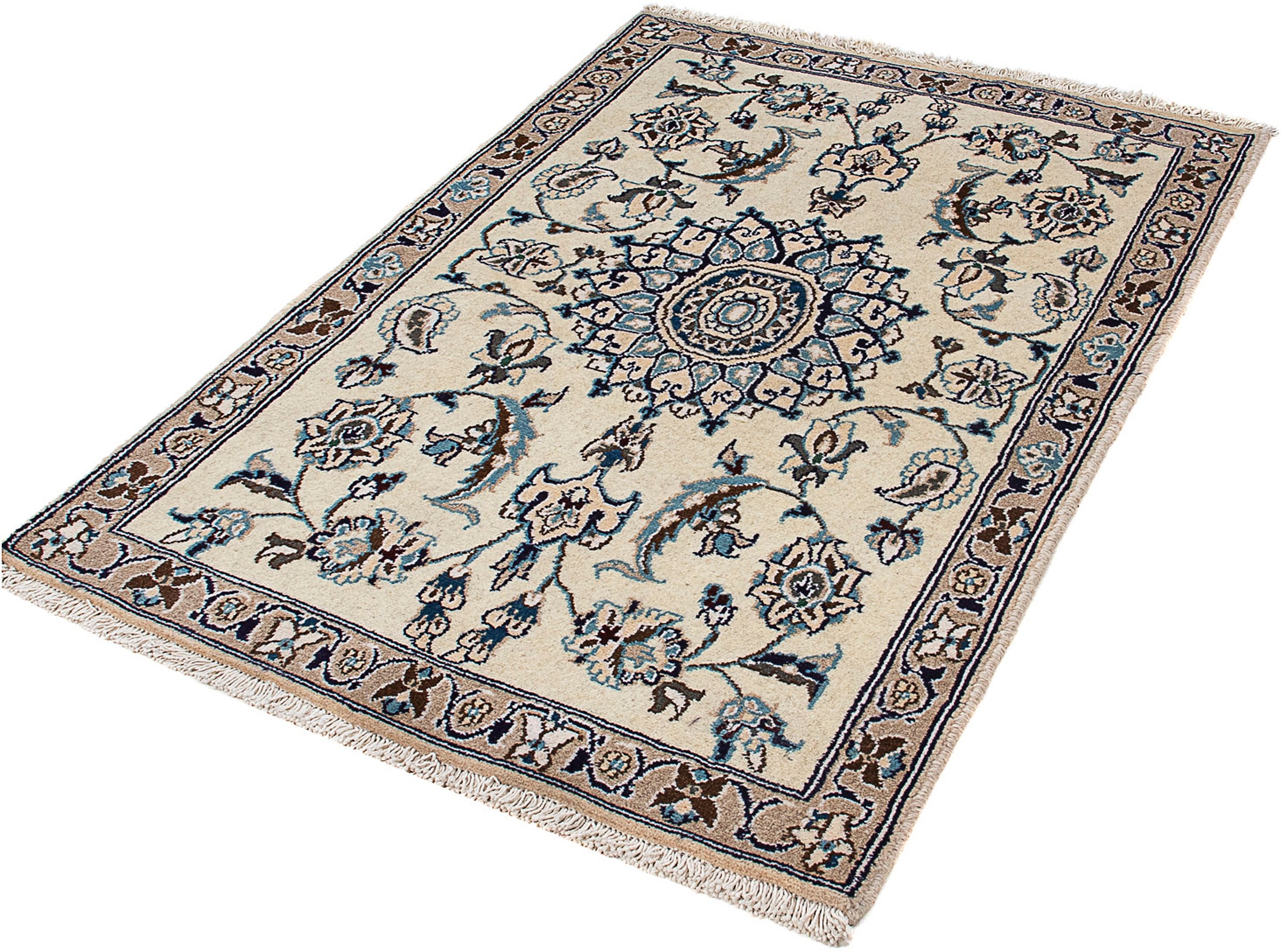 Image of morgenland Orientteppich »Perser - Nain - 127 x 87 cm - beige«, rechteckig, 10 mm Höhe, Wohnzimmer, Handgeknüpft, Einzelstück mit Zertifikat bei Ackermann Versand Schweiz
