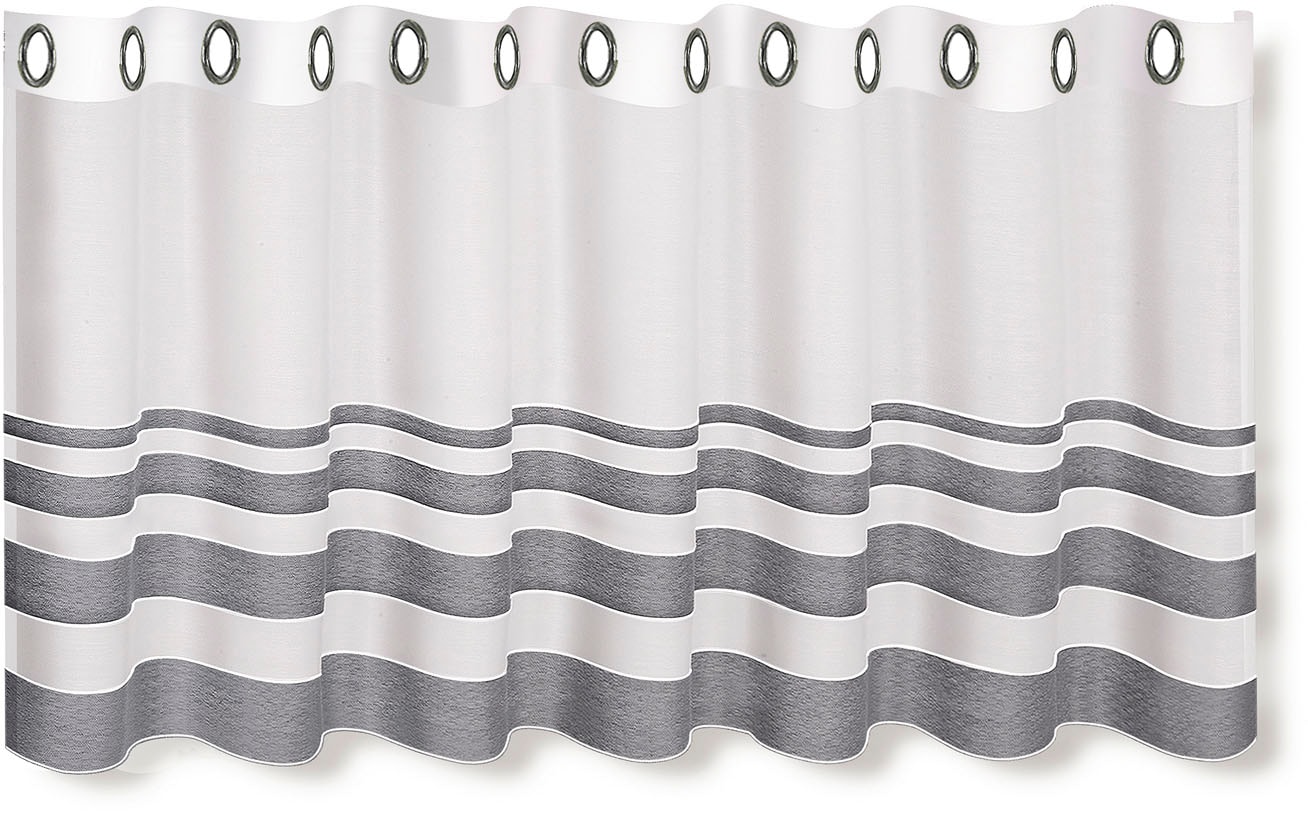 Image of Gerster Scheibengardine "Eskil" Ösen 1 Stk. tlg. HxB: 50x140, mit modernem Streifen Design