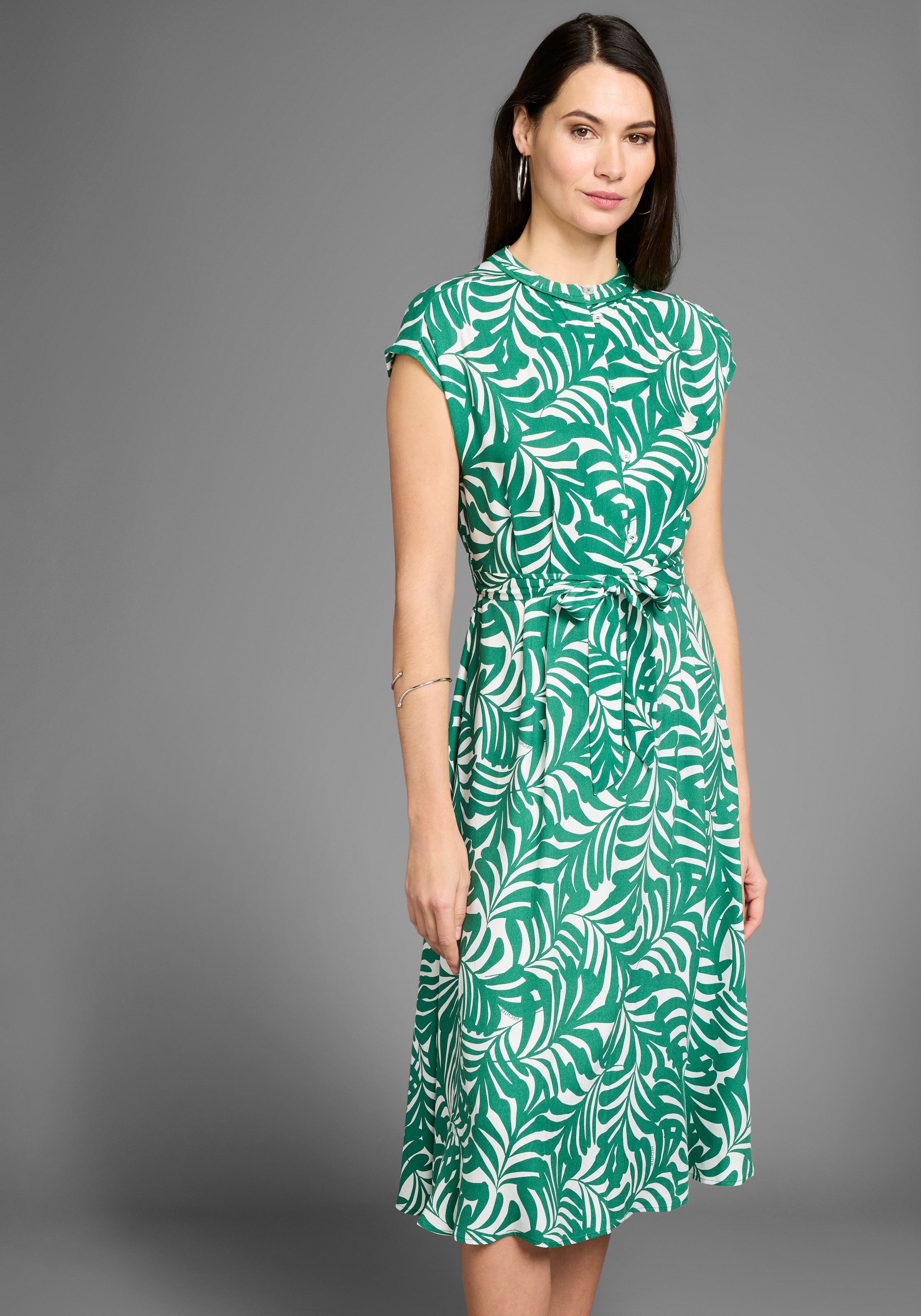 HECHTER PARIS Midikleid, mit Knopfleiste und Bindetaille