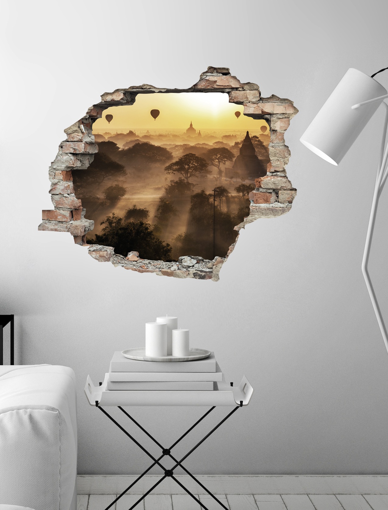 queence Autocollant mural »Morgendämmerung« Wandsticker, Wandbild, selbstklebend, 3D, Wanddurchbruch