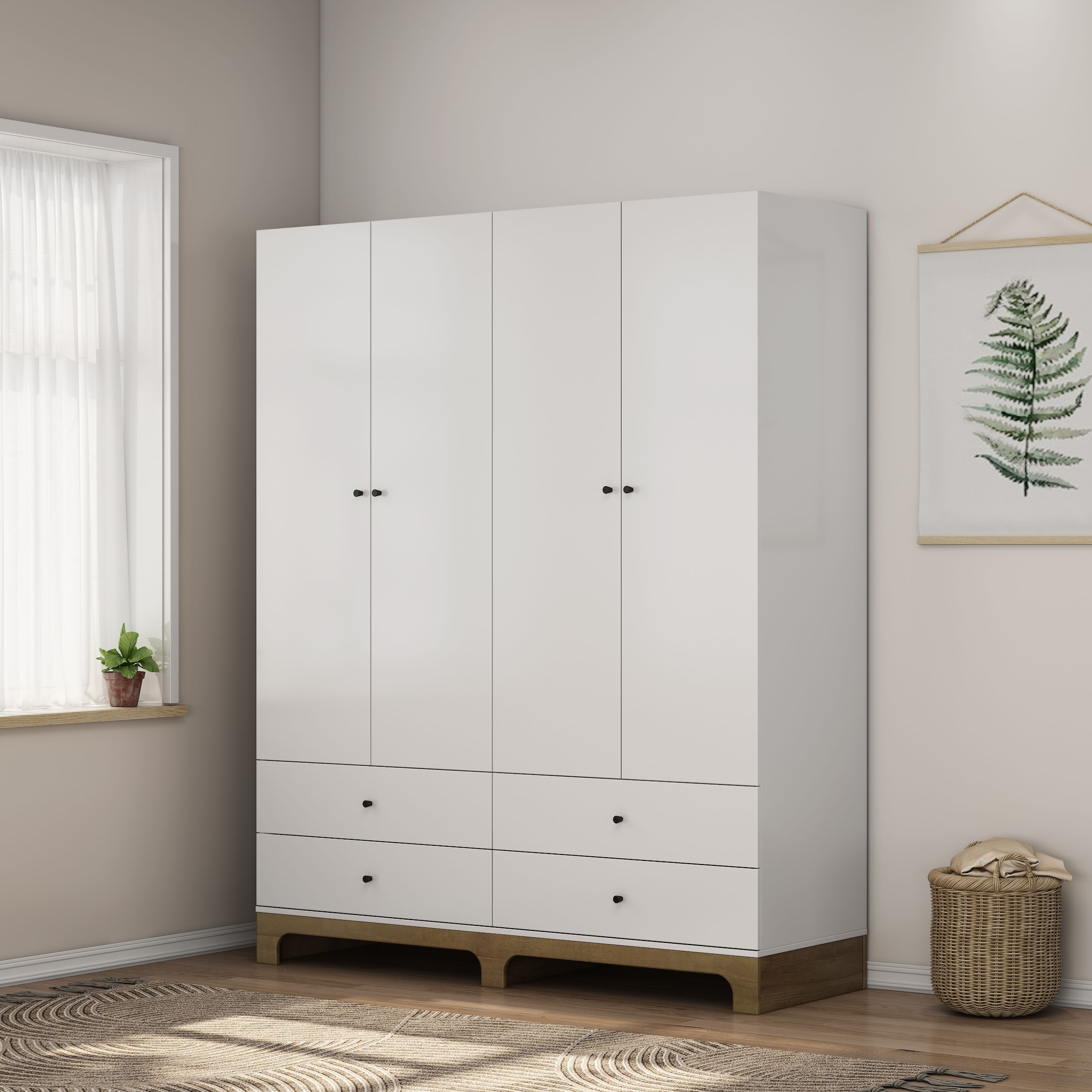 GOODproduct Kleiderschrank »Oslo Schlafzimmerschrank Garderobe weiss Landhaus Bestseller«