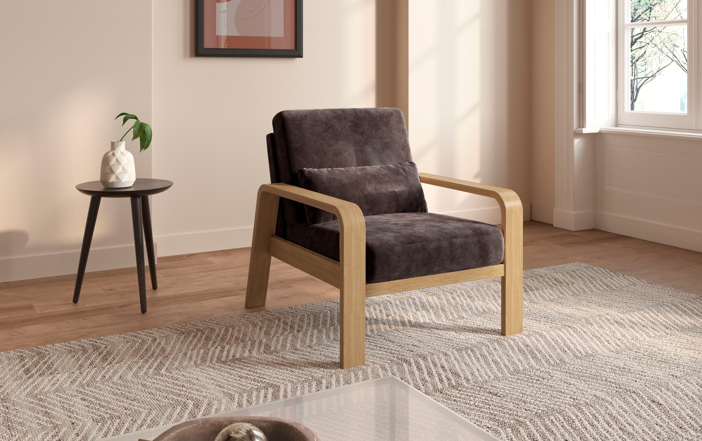 sit&more Sessel »Kolding«, Armlehnen aus Buchenholz in natur, verschiedene Bezüge und Farben