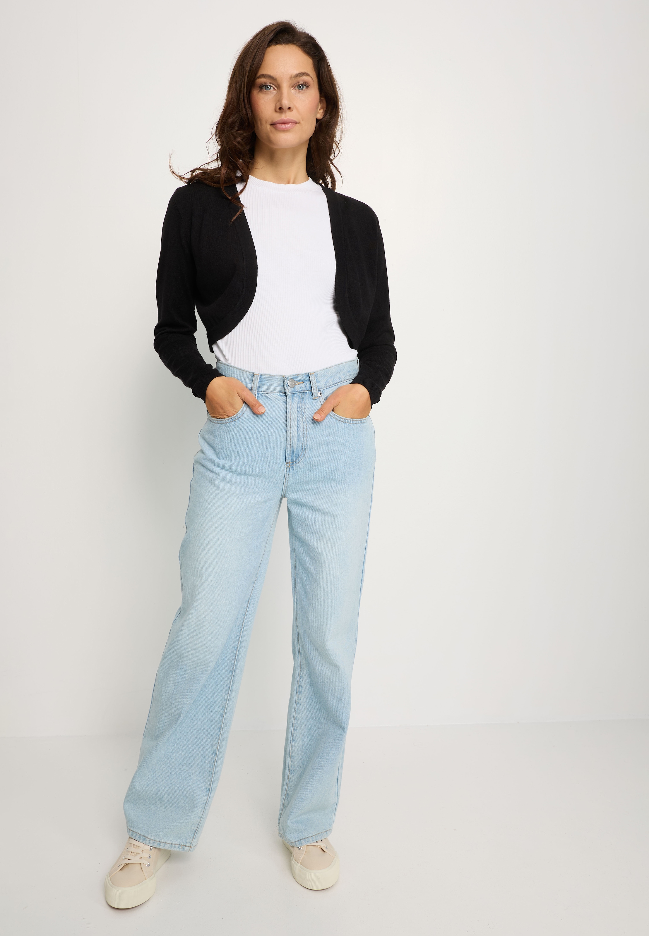 LASCANA Boléro en maille légère, gilet court, décontracté