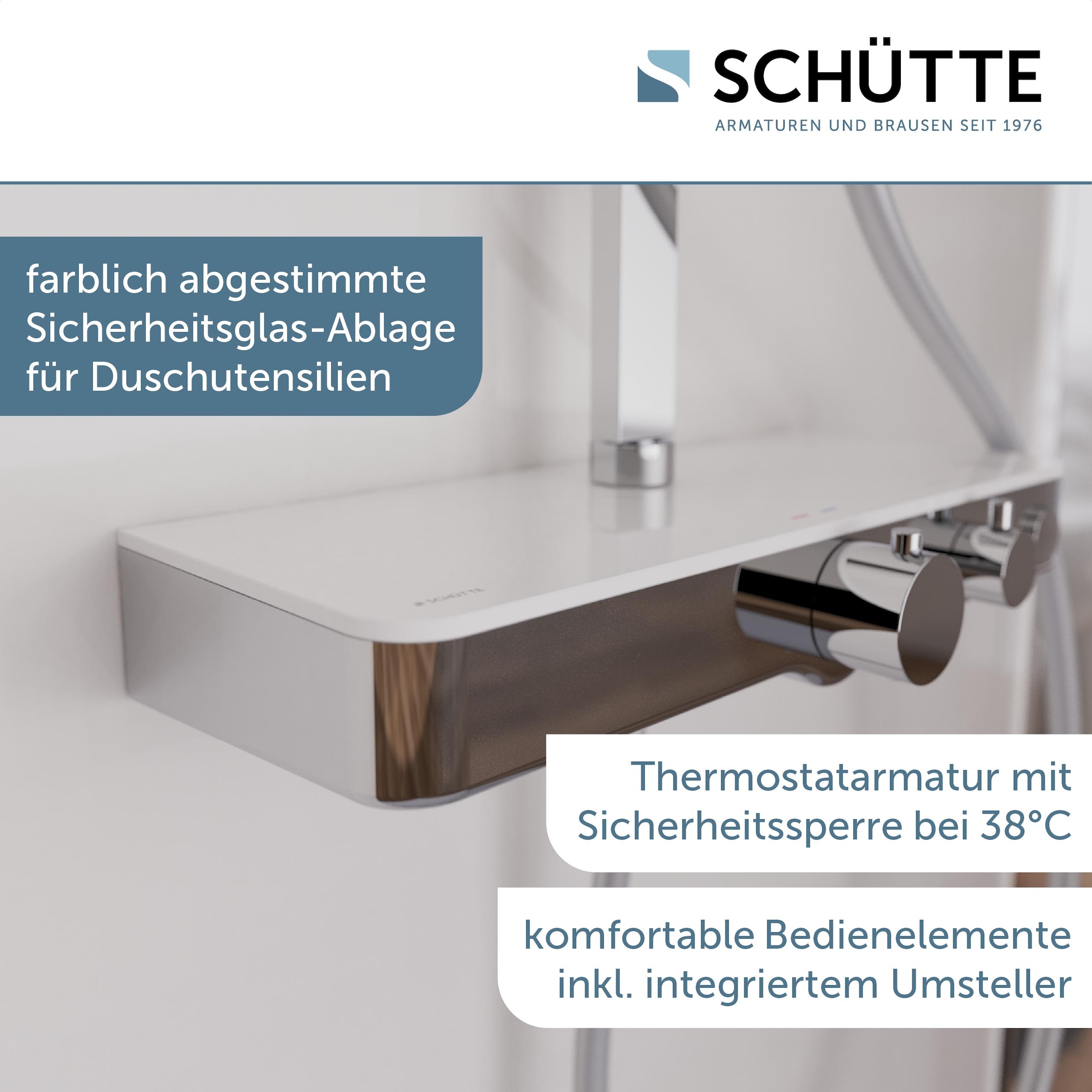 Schütte Brausegarnitur »OCEAN« Sicherheitssperre, höhenverstellb., inkl. Glasablage, Antikalk