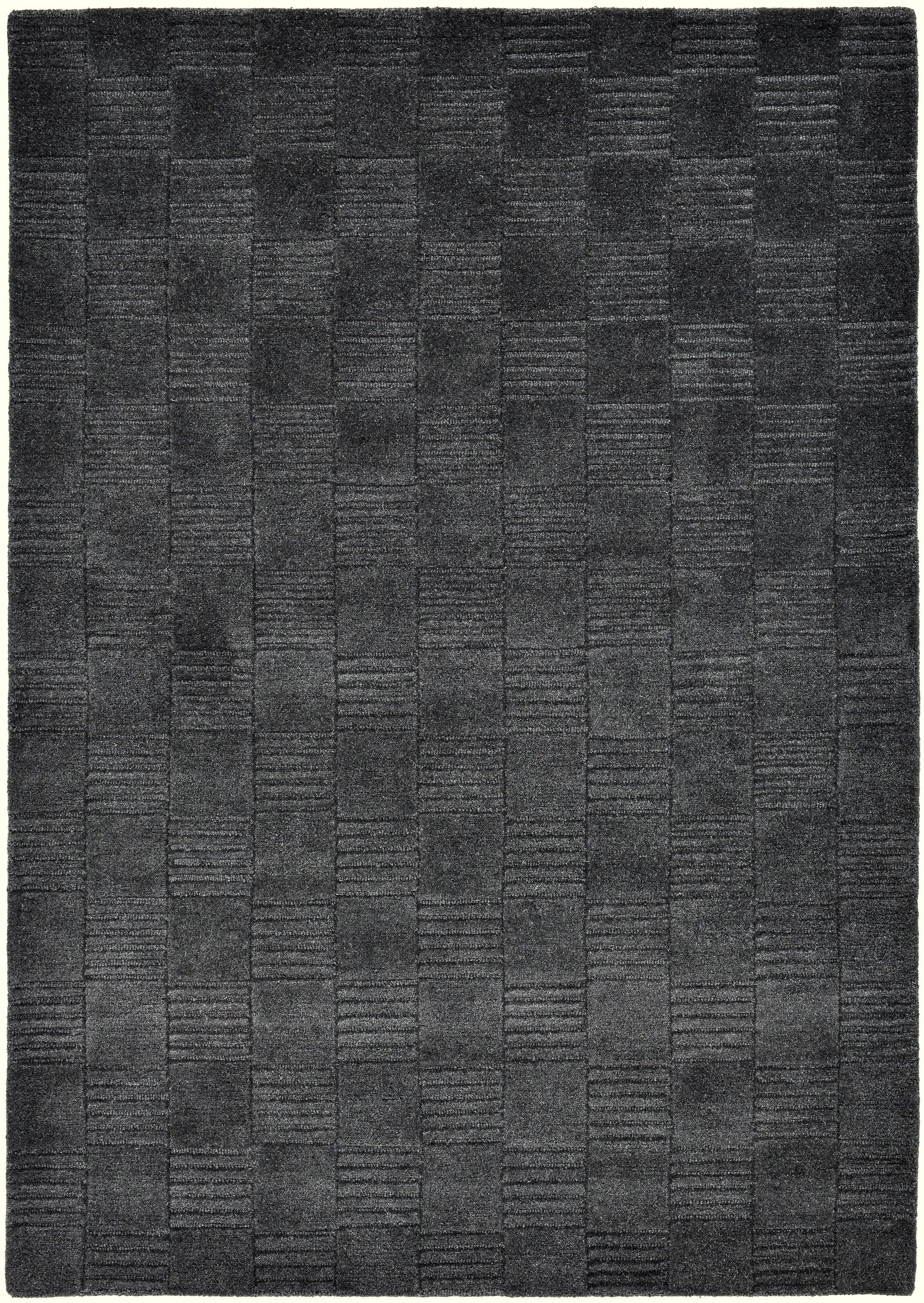 my home Wollteppich »Motala, Handgefertigt, Wolle, Hoch-Tief-Effekt,« rechteckig 14 mm Höhe einfarbig, 3D-Design, Wohnzimmer, Schlafzimmer, Esszimmer