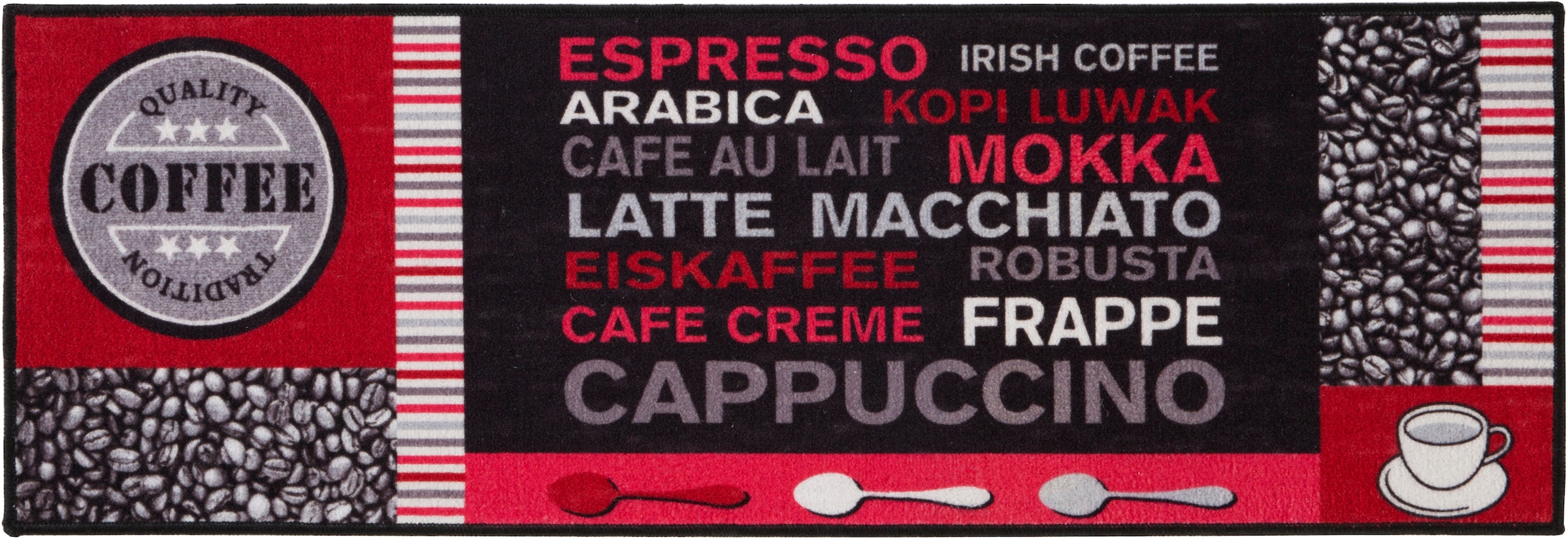 Andiamo Küchenläufer »Cafe Creme«, rechteckig, Motiv Kaffee, mit Schriftzug, Grösse 50x150 cm, Küche