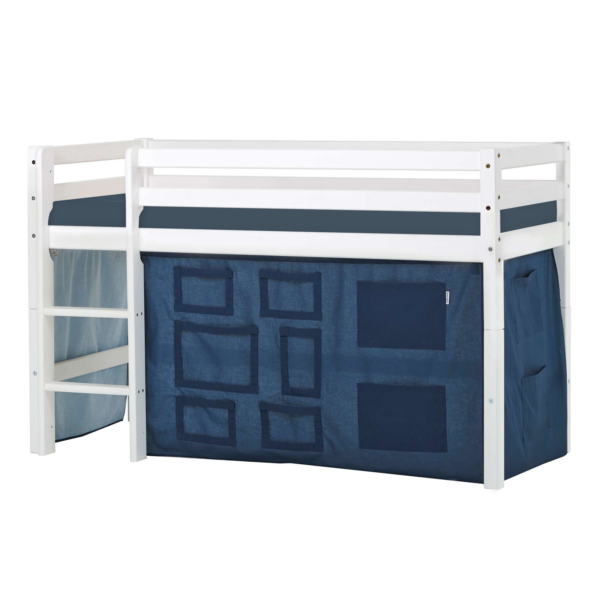 Hoppekids Hochbett »ECO Dream, Kinderbett, Spielbett, Halbhohes Bett aus Massivholz« inkl. Vorhang-Set Creator, Bettgrösse & Matratze wählbar