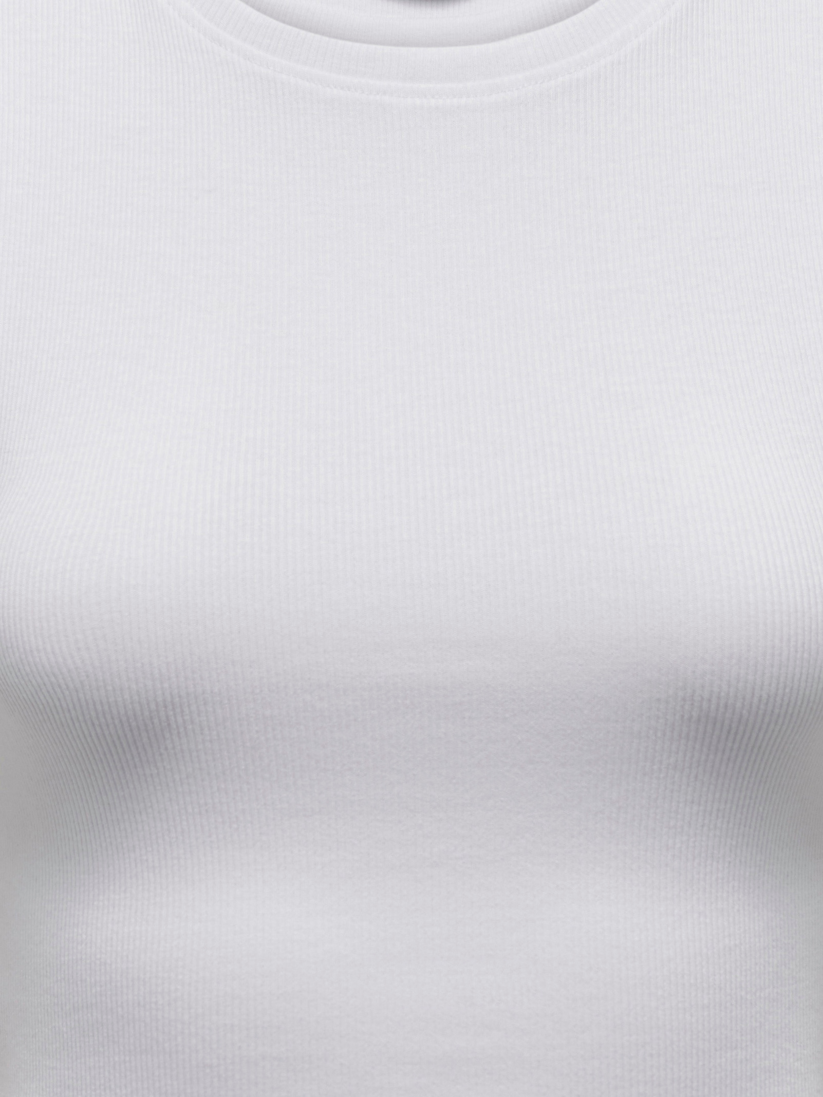 ONLY Top à volants »ONLMATHILDA S/L LACE DETAIL TOP JRS NOOS« mélange de coton, regular fit, col rond