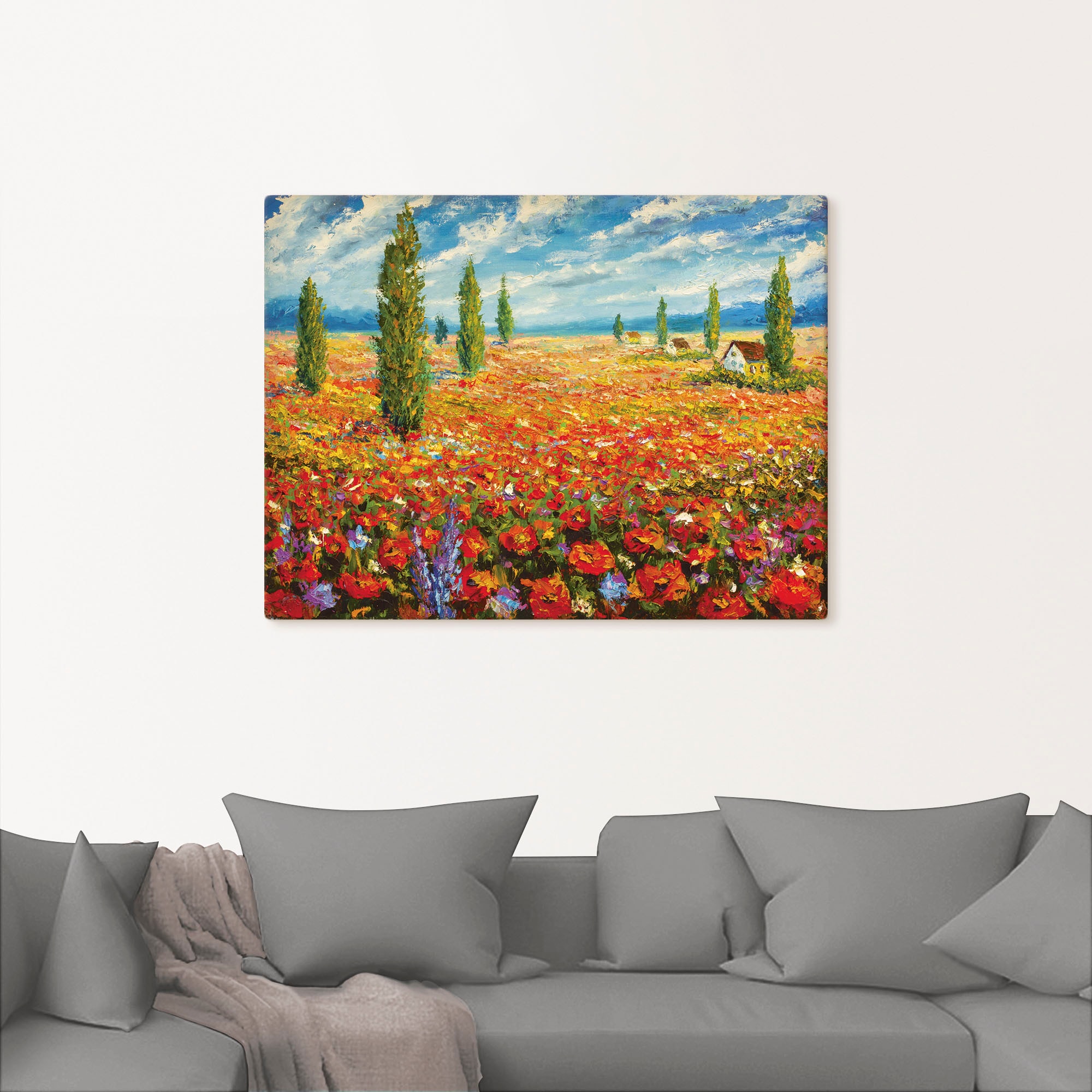 Artland Tableau sur toile »Mohnblumenwiese« 1 cuis tlg. auf Holzrahmen gespannt