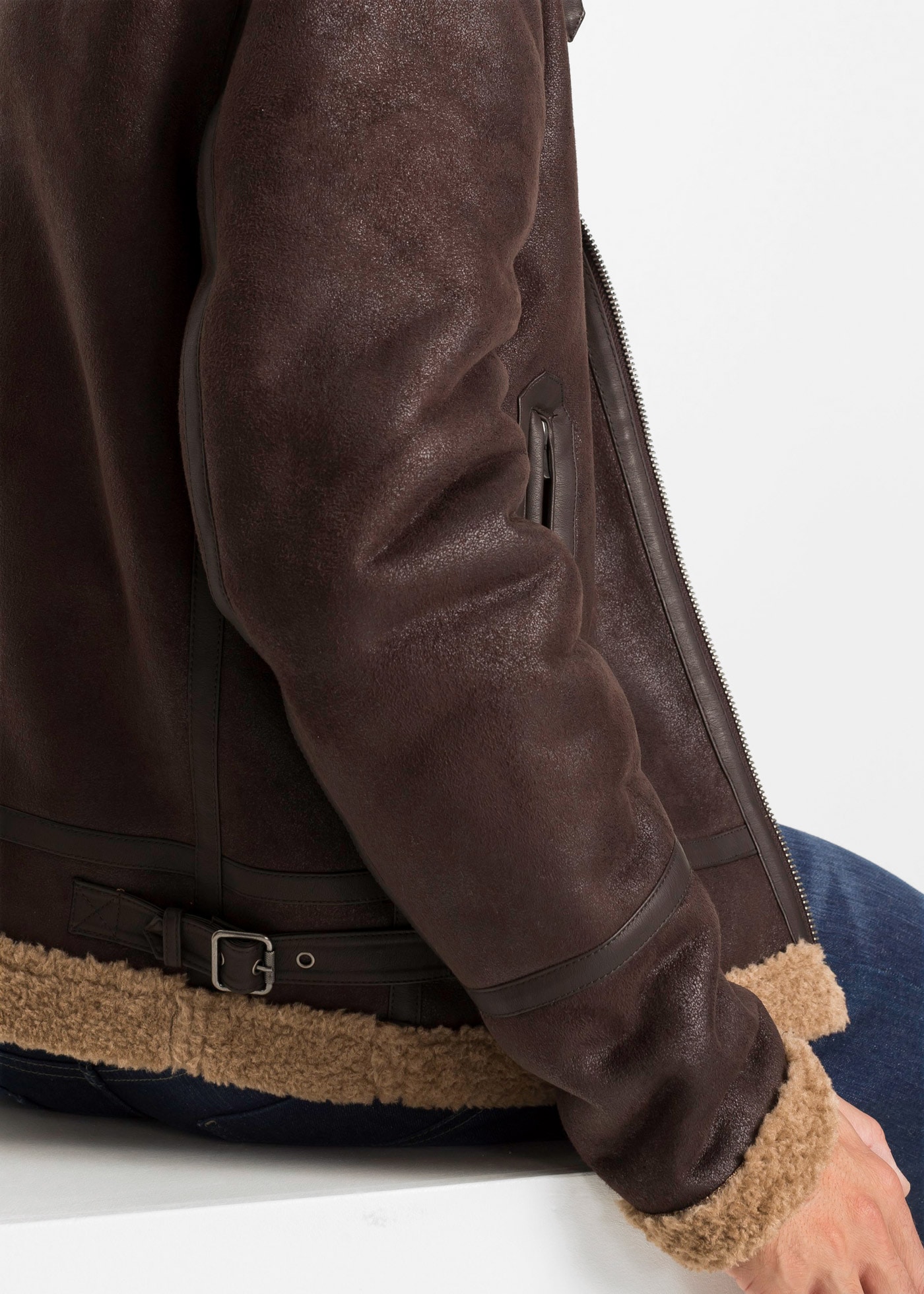 bonprix Lederimitatjacke »Lederimitat-Jacke mit Teddyfutter« Lederimitat-Jacke mit Teddyfutter