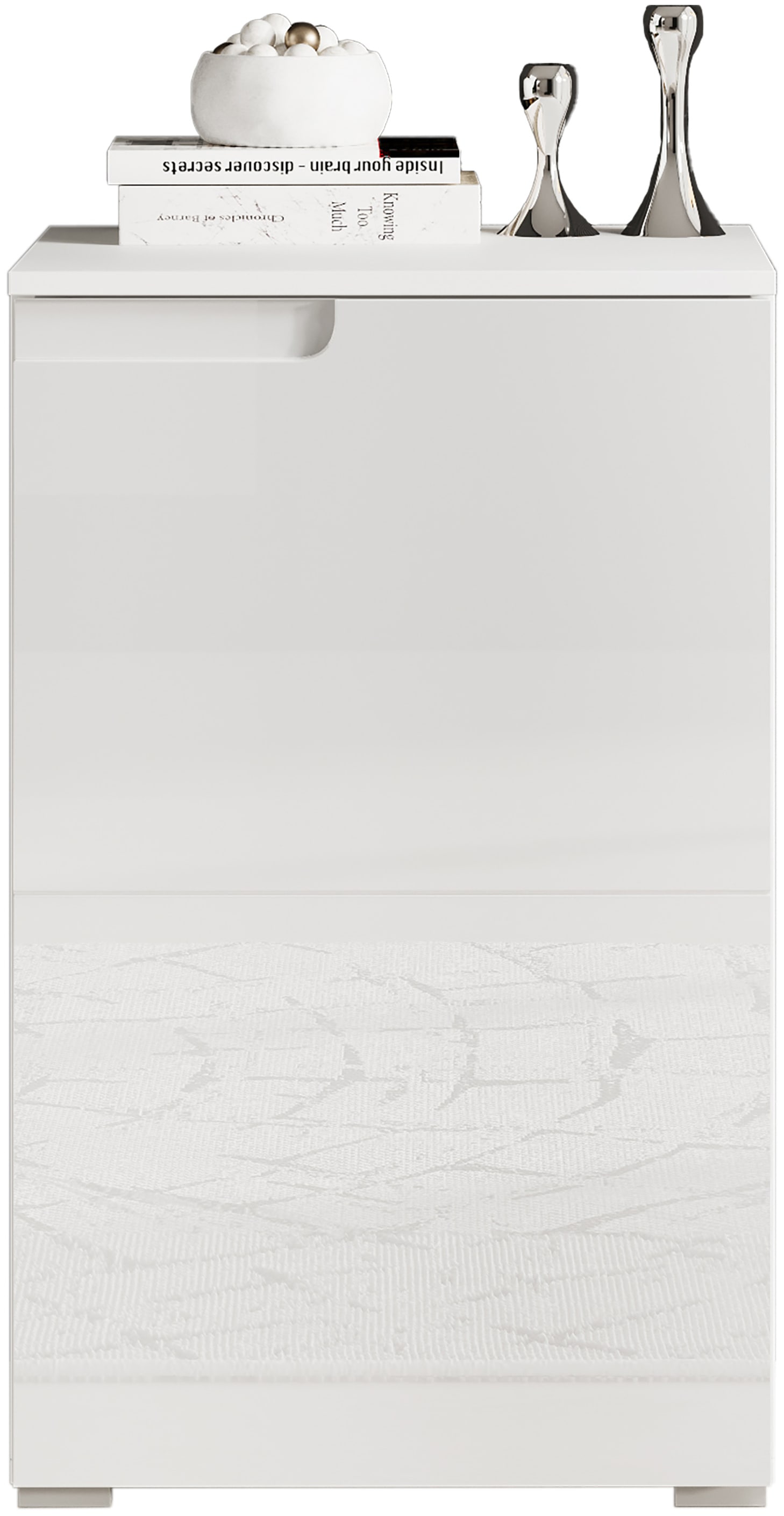 HBZ Kommode »Spice Weiss Hochglanz, BxHxT 50x80x40 cm« Kommode mit 1 Tür und 1 Einlegeboden verstellbar