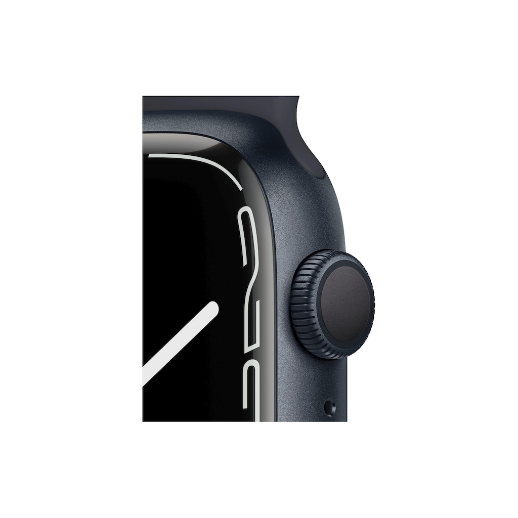 Apple Smartwatch »Serie 7, GPS, 45 mm Aluminiumgehäuse mit Sportarmband«, (Watch OS MKN53FD/A)