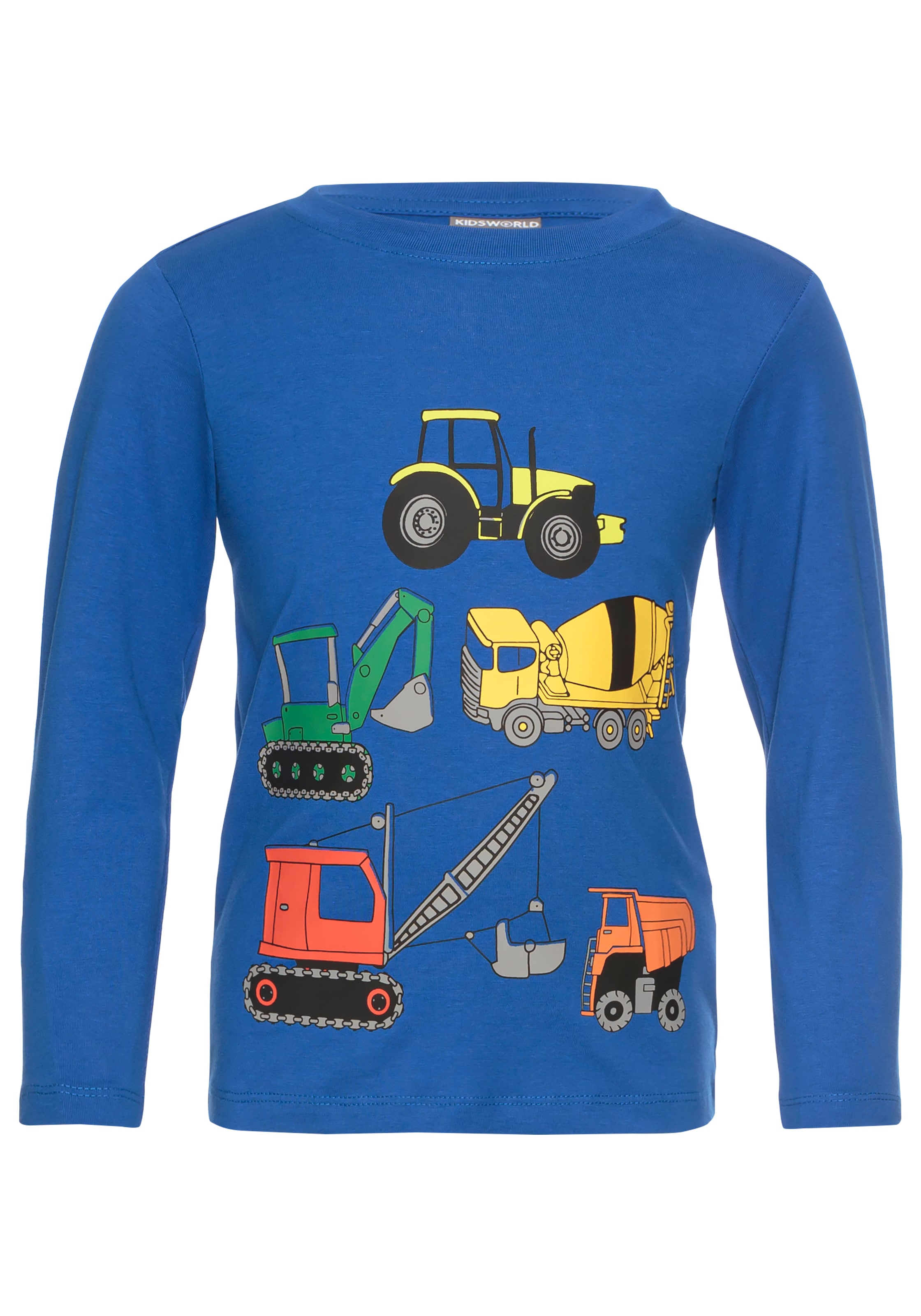 KIDSWORLD Langarmshirt »Bagger«, Baufahrzeuge für kleine Jungs