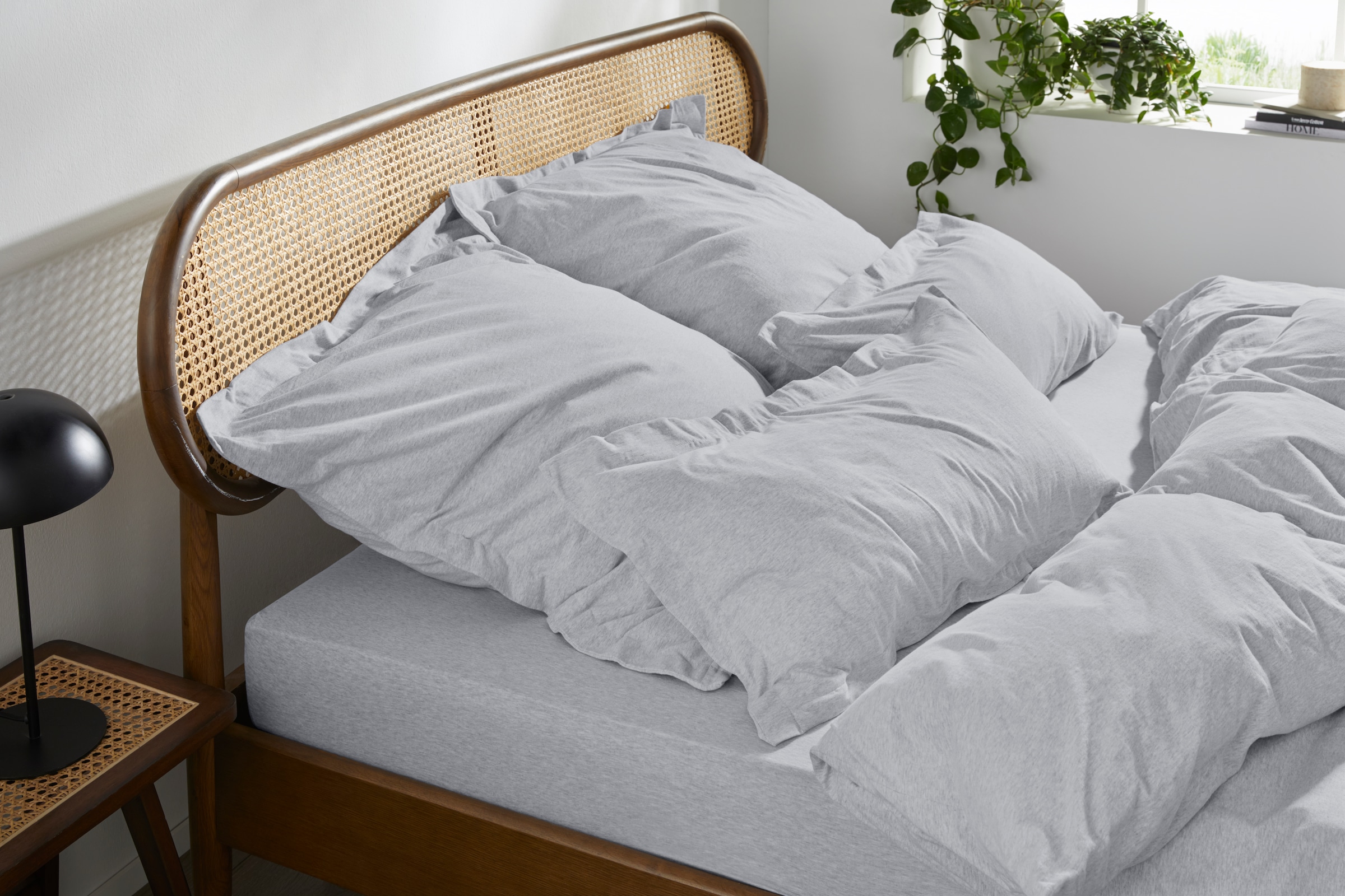 andas Spannbettlaken »Valje in Gr. 90x200, 140x200 oder 180x200 cm« Baumwolle, für Matratzen bis 25 cm Höhe, Bettlaken in Melange-Optik