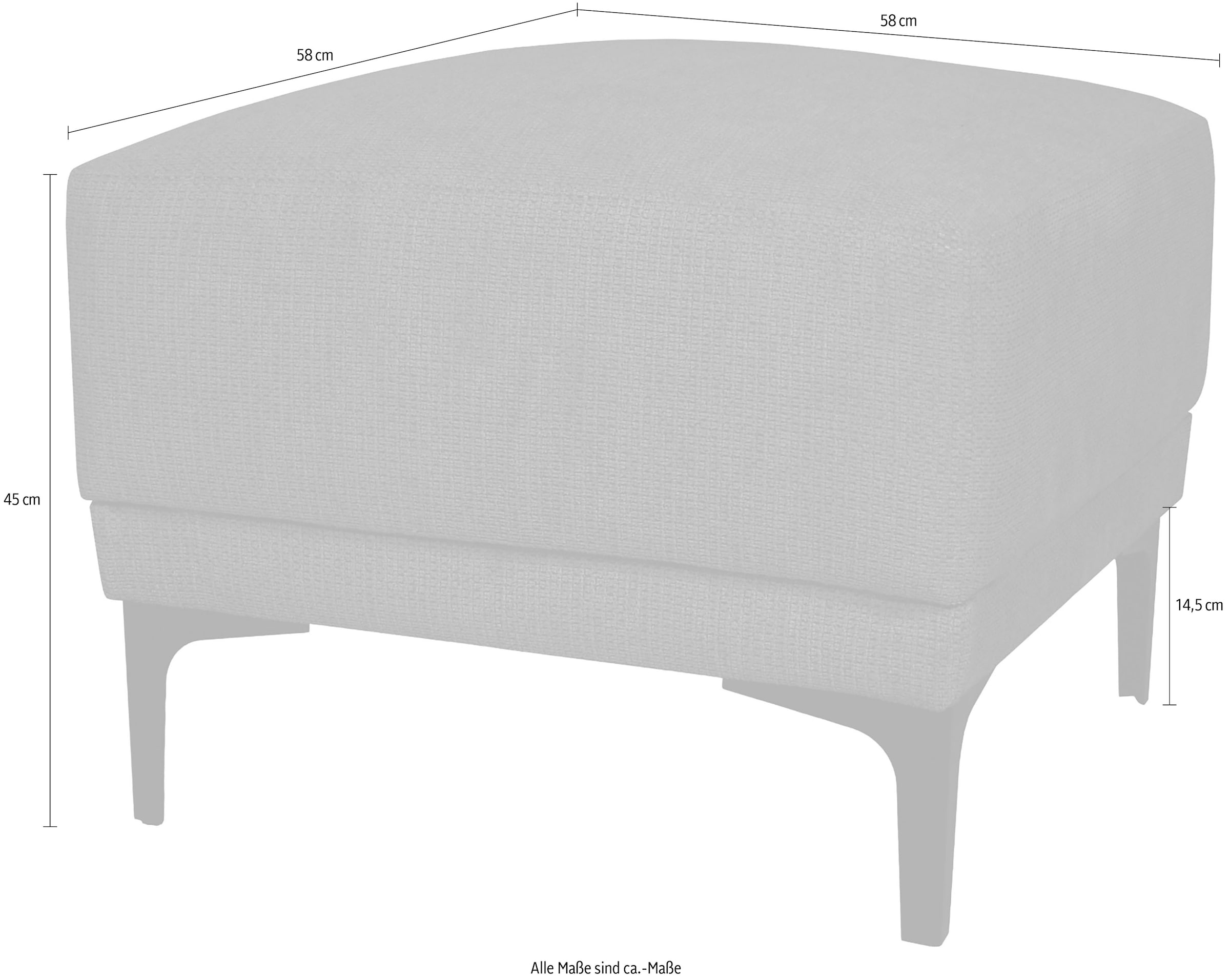GOODproduct Tabouret rembourré »Xander« 1 cuis tlg. largeur 58 cm, chenille toucher doux, pieds métal noirs