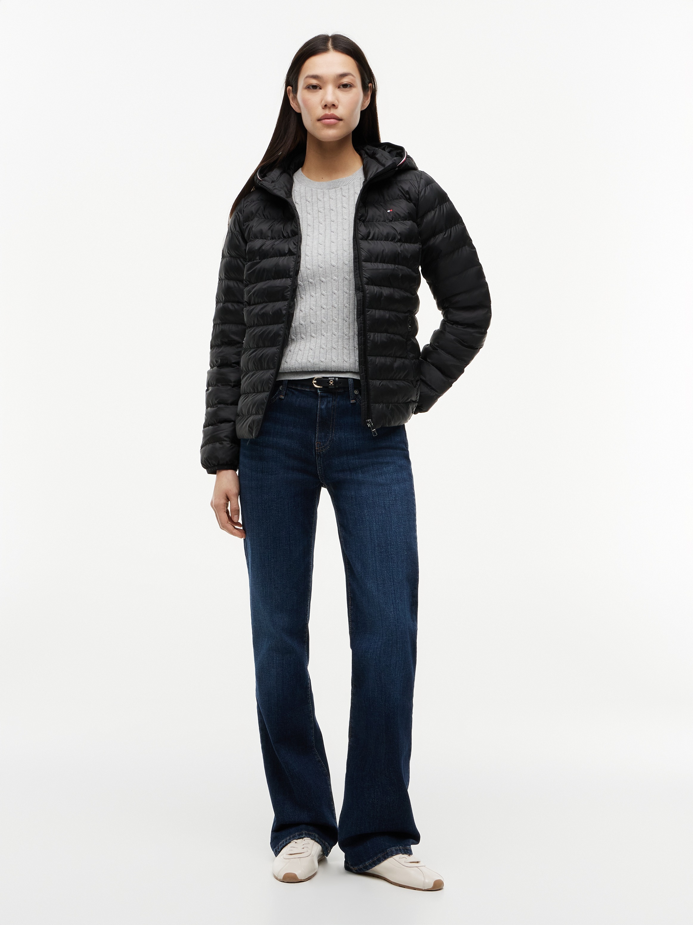 Tommy Hilfiger Veste matelassée »LW PADDED GLOBAL STRIPE JACKET« Série Global TH WOMEN,  avec capuche capuche sportive avec Global Stripe