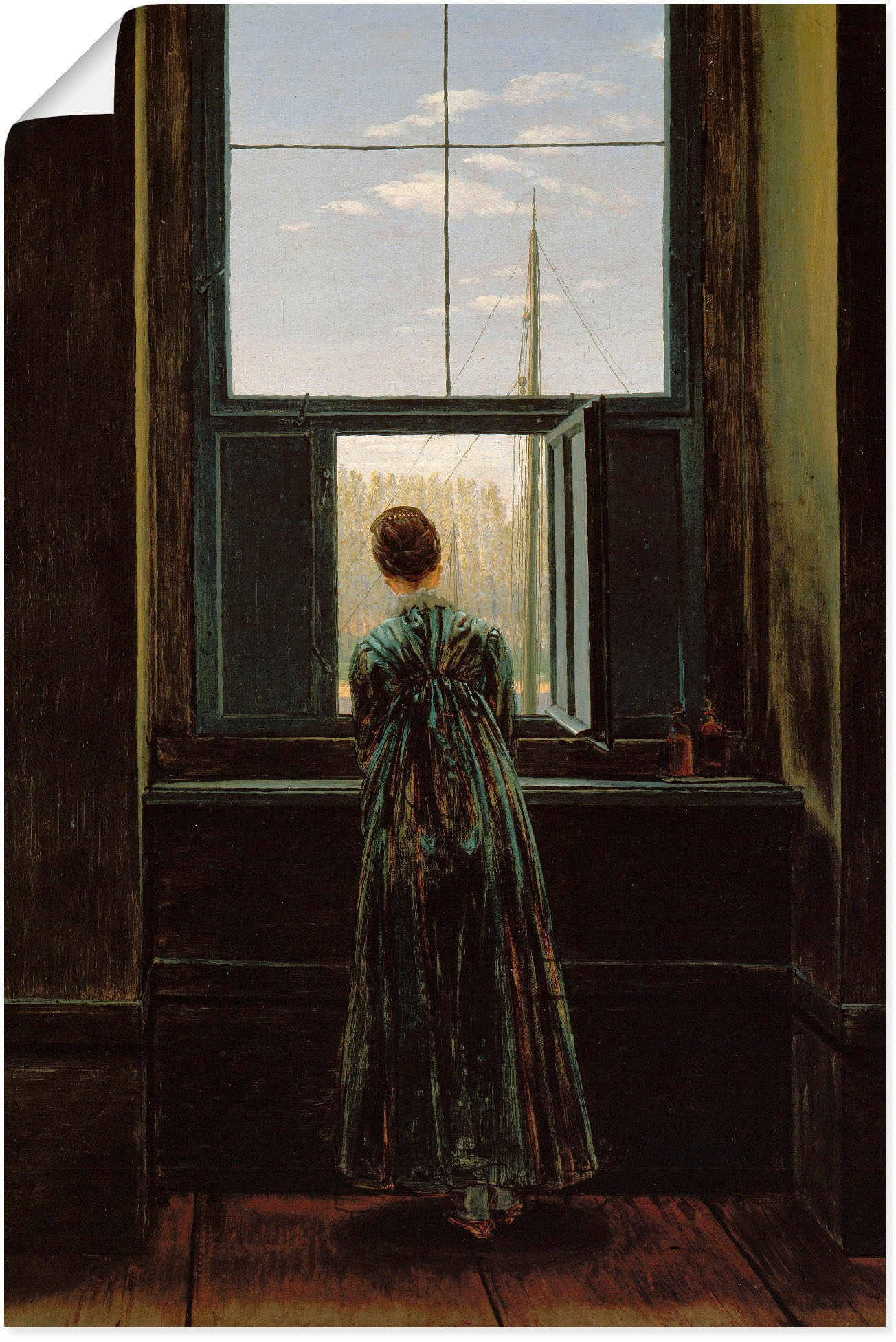 Image of Artland Wandbild »Frau am Fenster. 1822(?)«, Frau, (1 St.), in vielen Grössen & Produktarten - Alubild / Outdoorbild für den Aussenbereich, Leinwandbild, Poster, Wandaufkleber / Wandtattoo auch für Badezimmer geeignet bei Ackermann Versand Schweiz