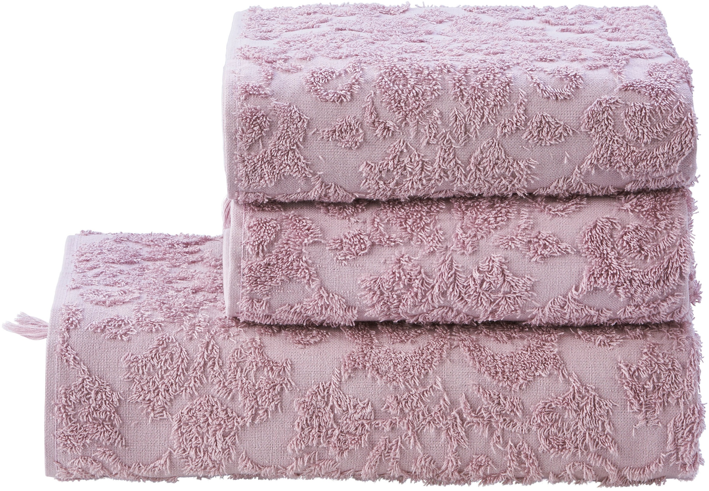 Image of done.® Handtuch Set »Provence Ornaments«, Set, 3 tlg., Walkfrottier, Uni Farben, Ornamente, mit Fransen, in verschiedenen Set Varianten erhältlich bei Ackermann Versand Schweiz