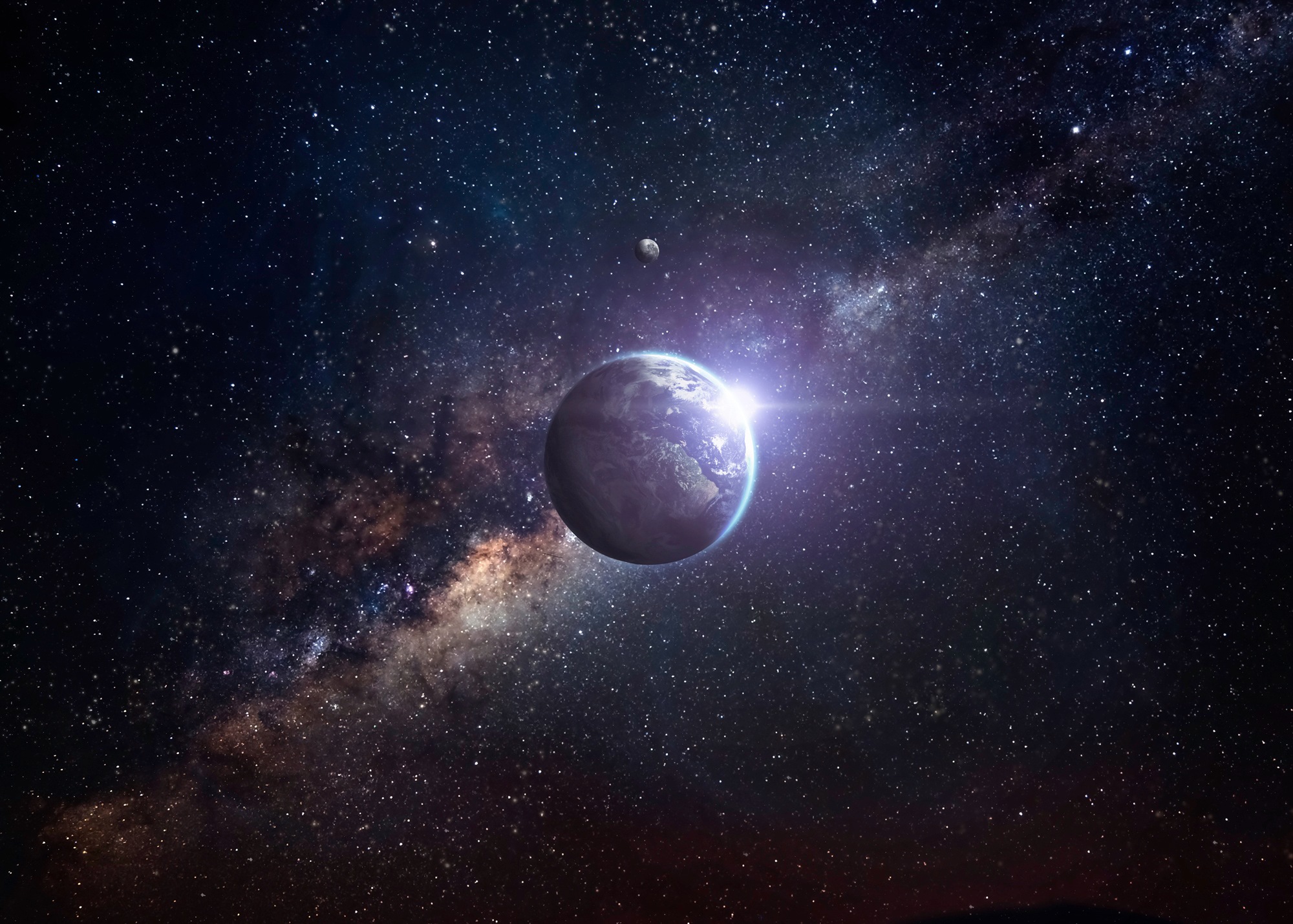 Image of Papermoon Fototapete »PLANETEN-ERDE GALAXIE MILCH STRAssE WELTALL UNIVERSUM«, Vliestapete, hochwertiger Digitaldruck, inklusive Kleister bei Ackermann Versand Schweiz