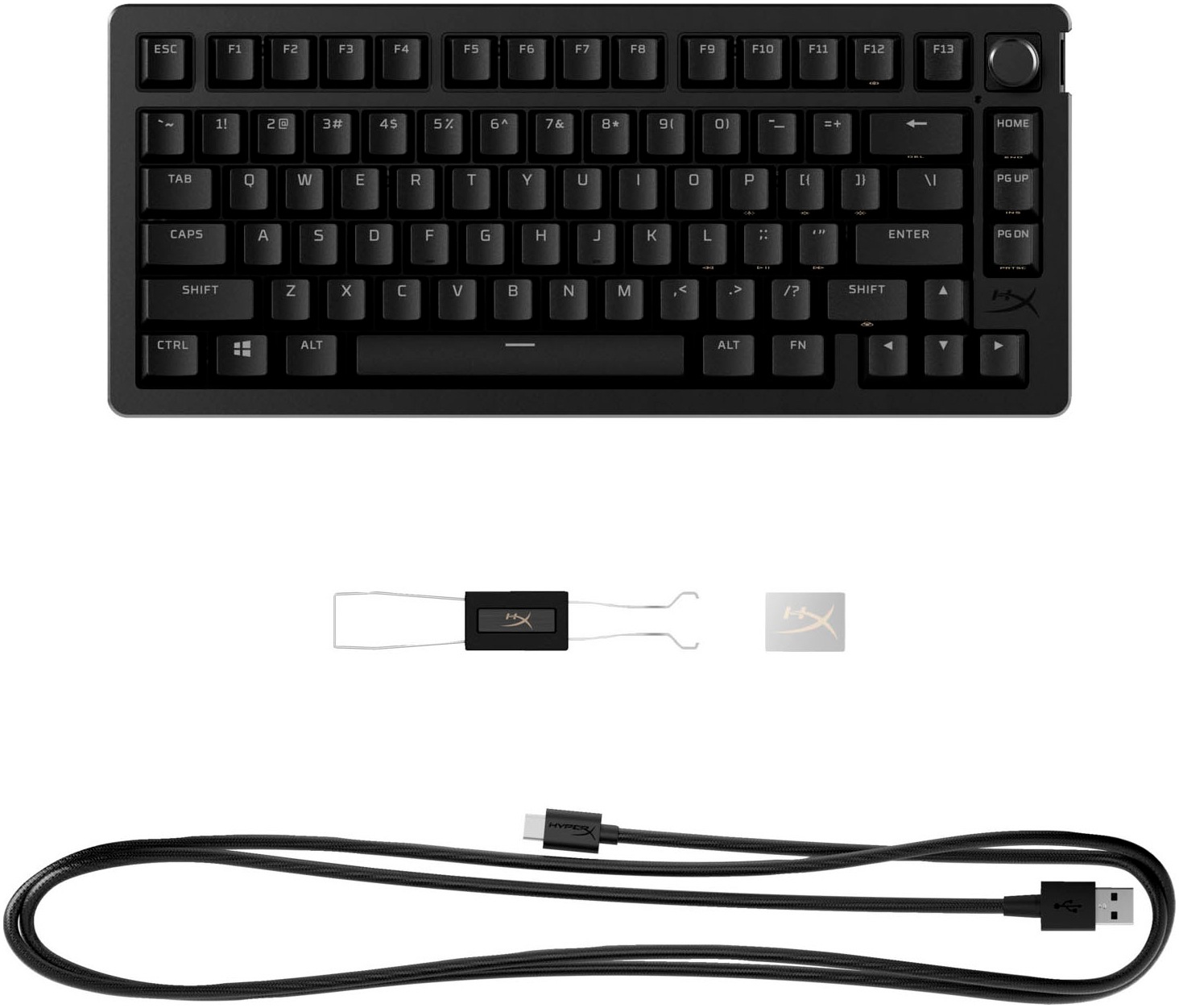 HyperX Gaming-Tastatur »Alloy Rise 75«, (Profil-Speicher-Fn-Tasten-Gaming-Modus-verstellbare Füsse)