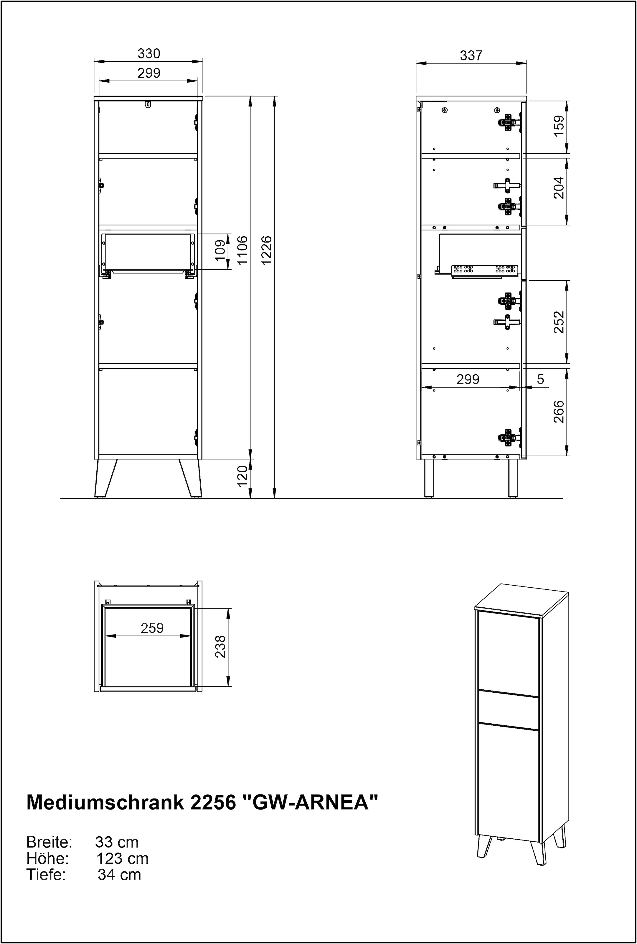 GERMANIA Armoire intermédiaire »GW-Arnea«