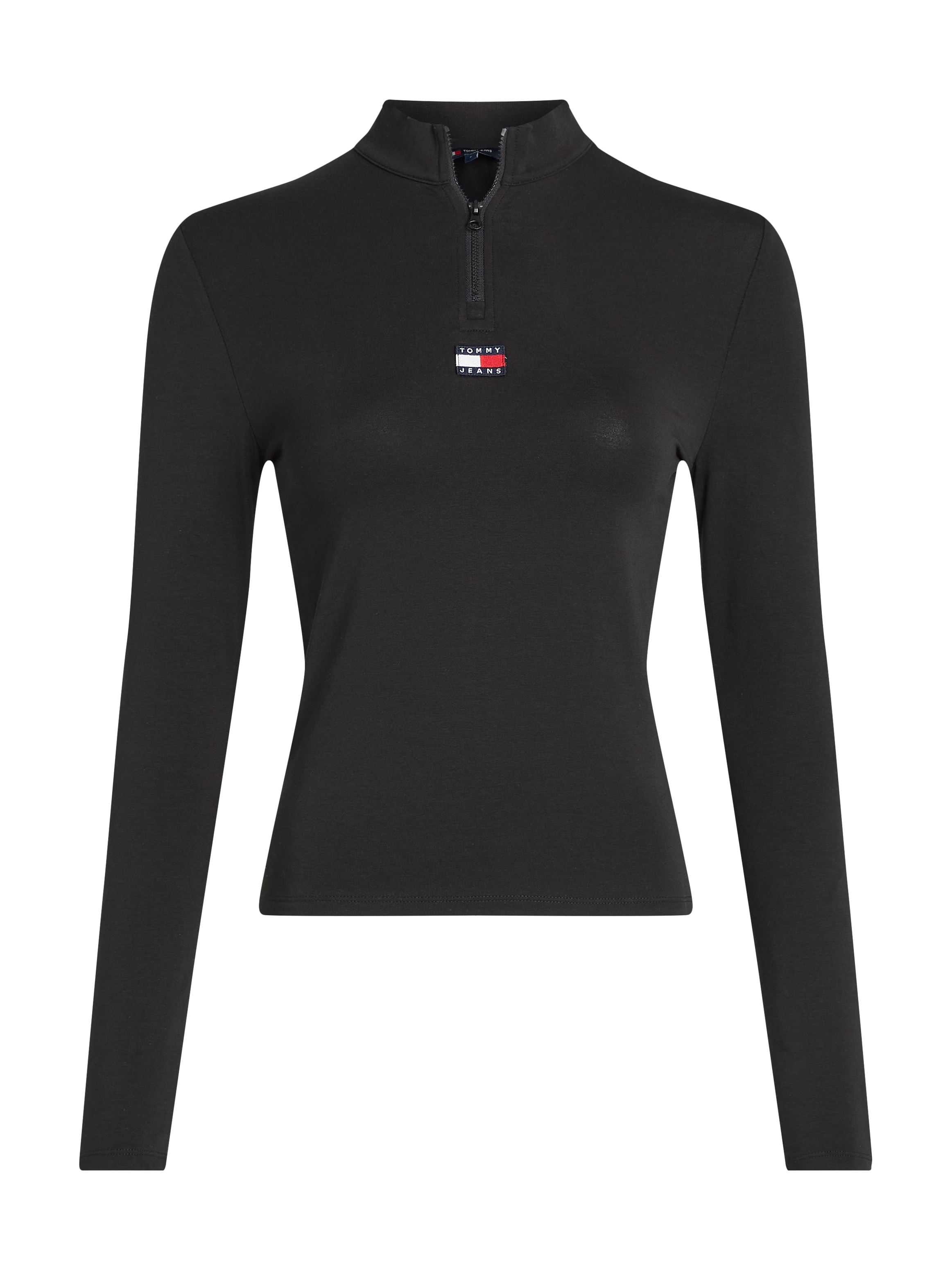 Tommy Jeans Langarmshirt »TJW XS BADGE 1/4 ZIP MOCKNECK LS«