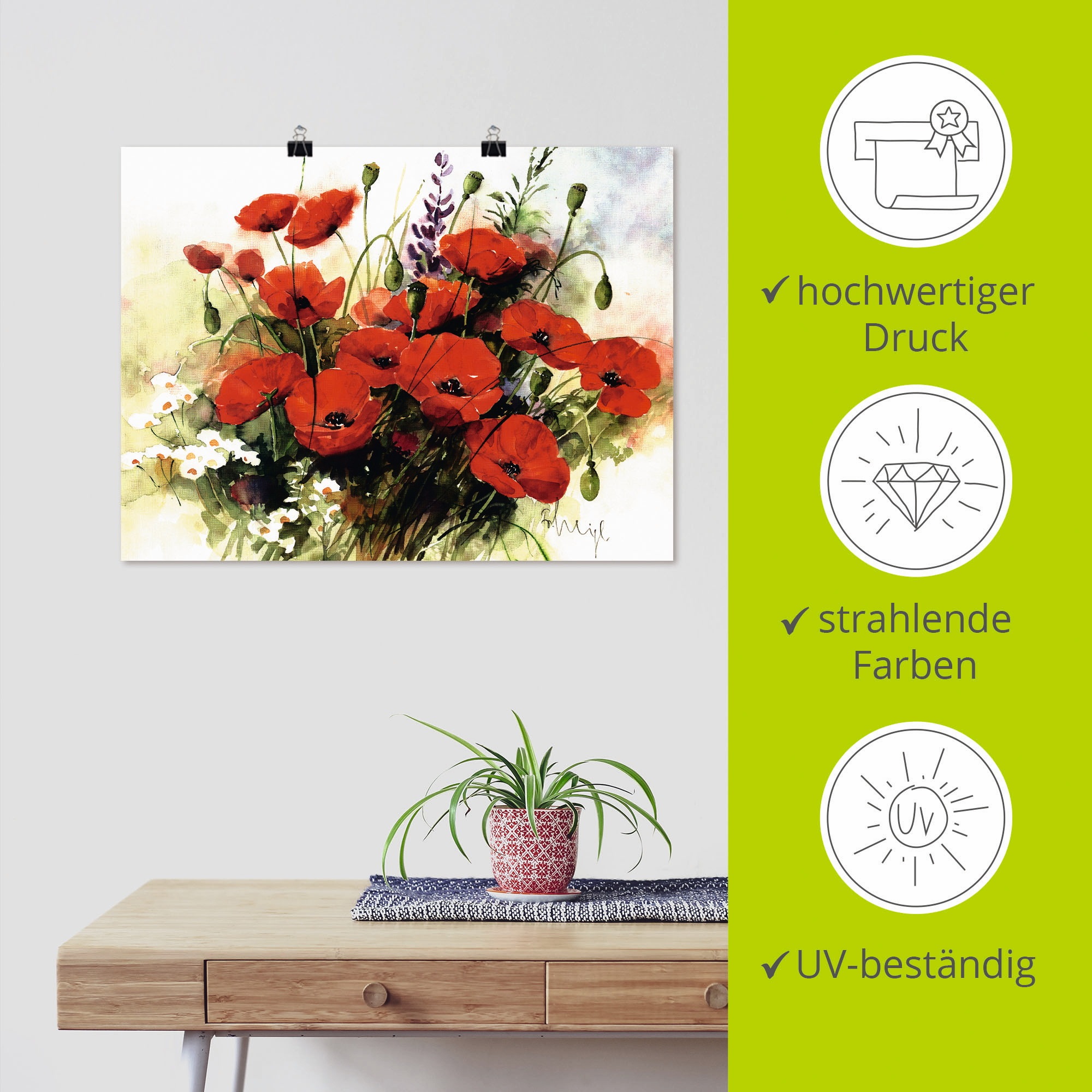 Artland Wandbild »Blumen Zusammenstellung III« Blumen 1 Stk. tlg. als Leinwandbild, Poster in verschied. Grössen