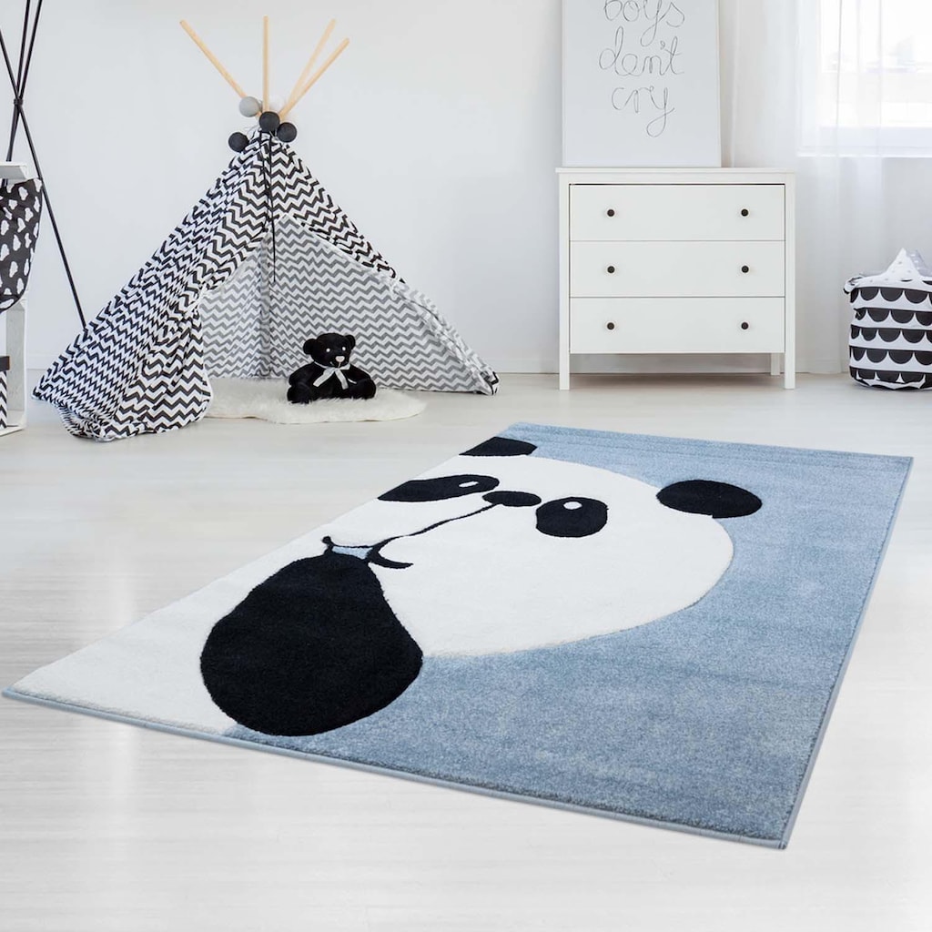 Carpet City Kinderteppich »Bueno Kids 1389«, rechteckig, Spielteppich, Panda-Bär, 3D-Effekt, Weicher Flor, Pflegeleicht
