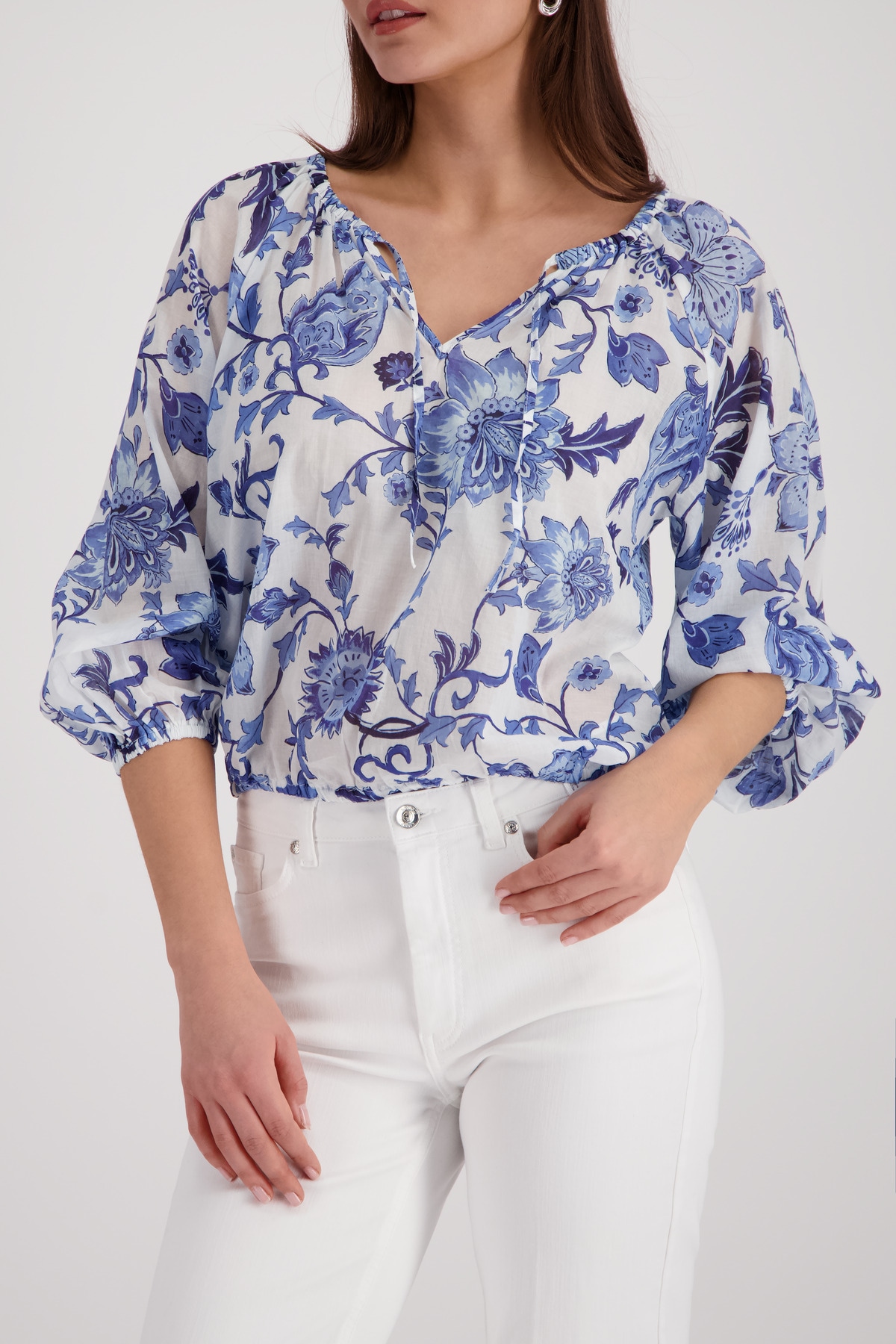 Image of Monari Langarmbluse "Bluse Blumendruck allover" Regular fit mit Blumenmuster