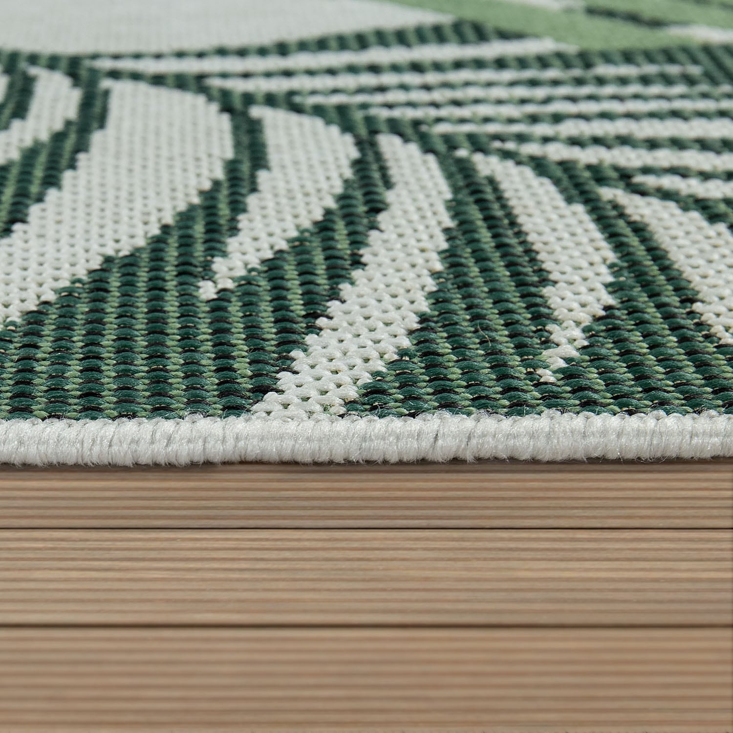 Paco Home Teppich geeignet, Outdoor Palmenblätter, Motiv Flachgewebe, rund, 534«, Wohnzimmer und maintenant »Ostende In