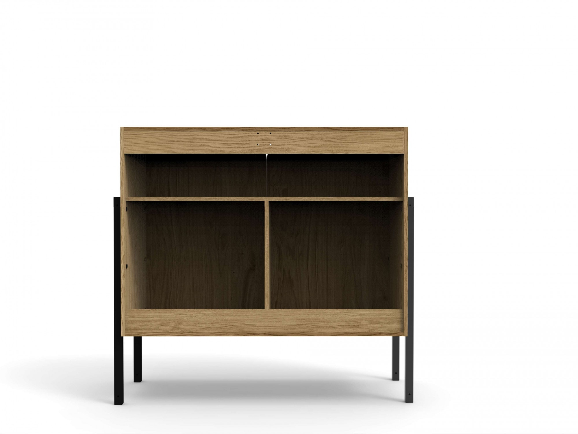 andas Sideboard »Finton«, mit 2 Türen, Korpuss aus massiver Eiche, Beine aus Metall