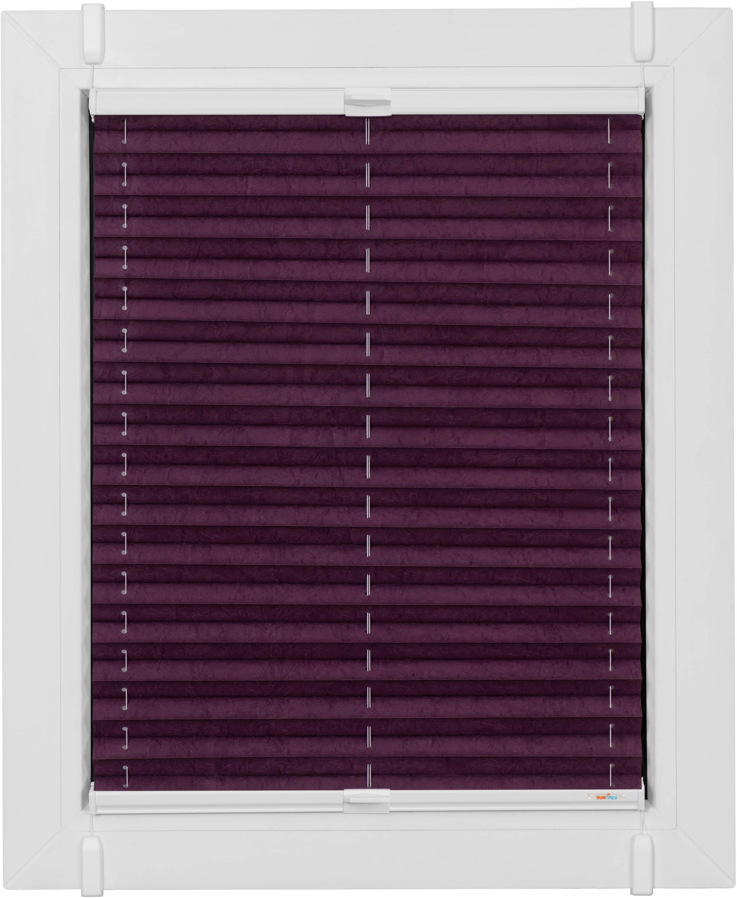 Image of sunlines Plissee "One Size Style Crush" blickdicht ohne Bohren verspannt Zubehörfarbe weiss, zum Klemmen