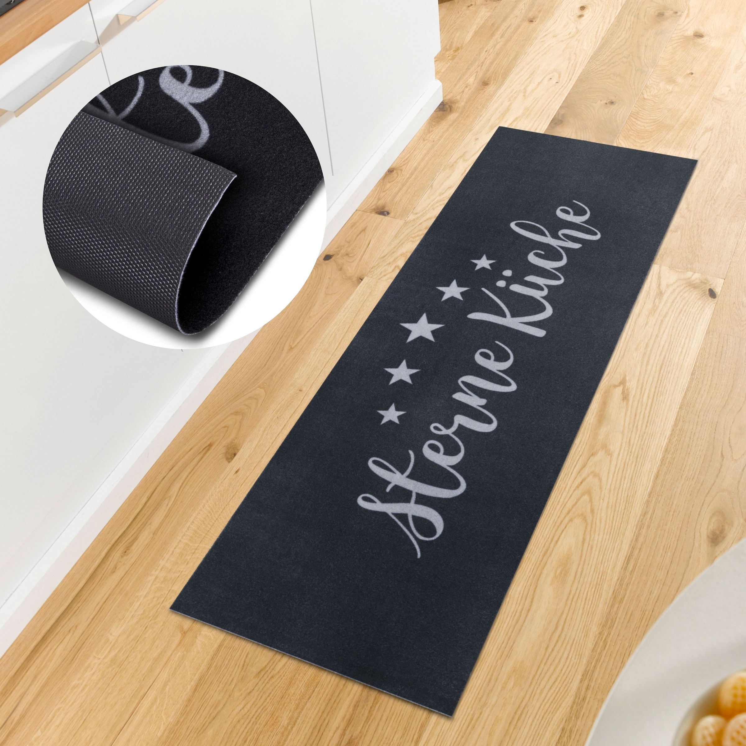Image of HANSE Home Küchenläufer "Fünf Sterne Küche" rechteckig 3 mm Höhe Küchen-Teppich, Rutschfest, Pflegeleicht, Flur, Eingang, Esszimmer