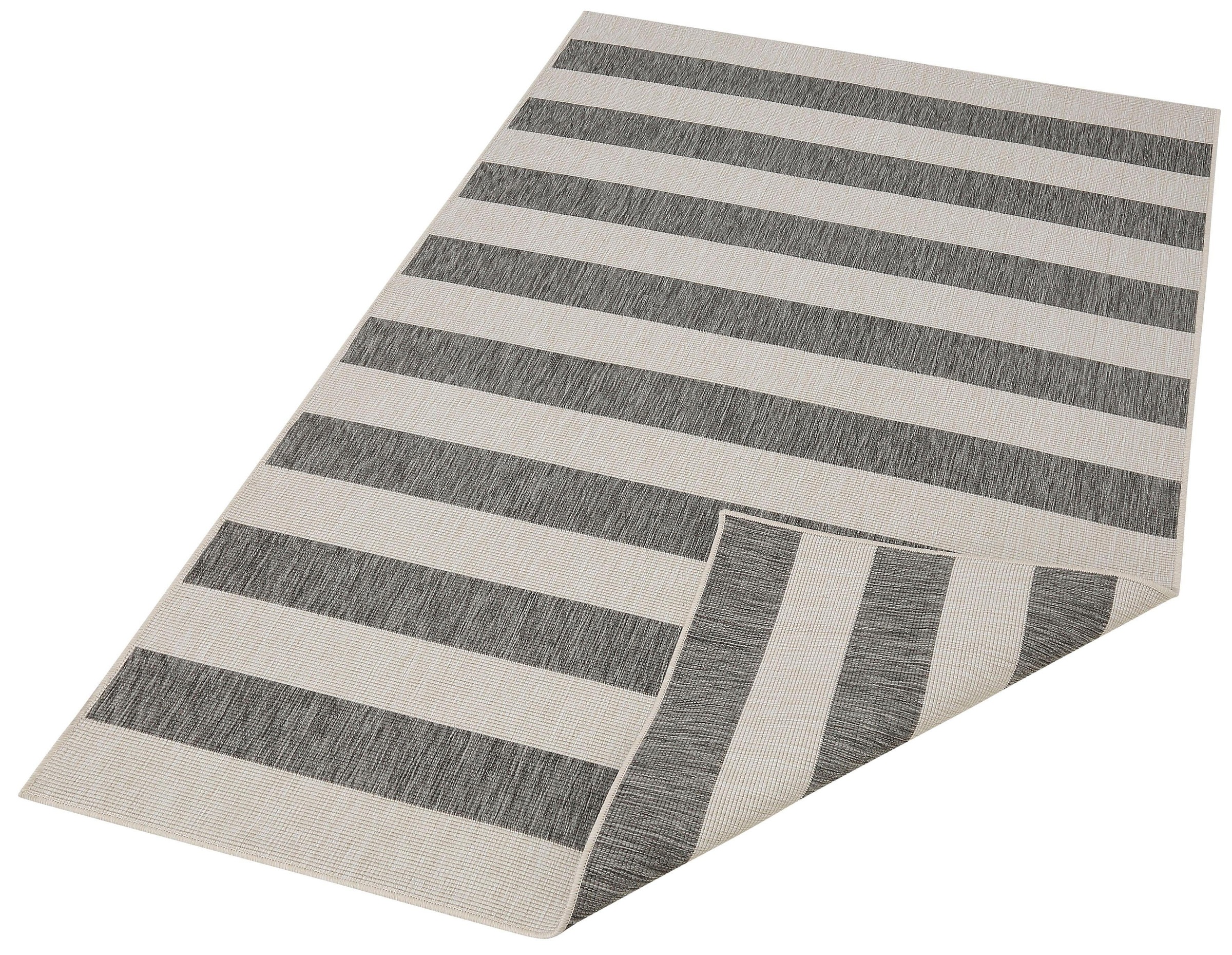Image of andas Teppich »Alan«, rechteckig, 5 mm Höhe, In - und Outdoor geeignet, Wendeteppich mit Streifen, Skandi, Flachgewebe, Wetterfest & UV-beständig, besonders flach, Teppiche für Balkon, Terrasse, Wintergarten, Küche, Esszimmer, Wohnzimmer bei Ackermann Ver