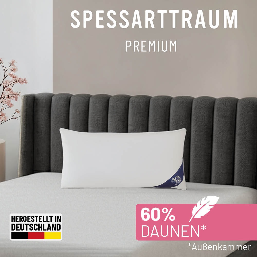 Image of SPESSARTTRAUM 3-Kammer-Kopfkissen "Premium" Füllung: 60% Gänsedaunen / 40% Gänsefedern, Klasse 1, Downpass zertifiziert (Aussenkammern) 1 Stk. tlg. gute Stützkraft, Seitenschläfer & Rückenschläfer