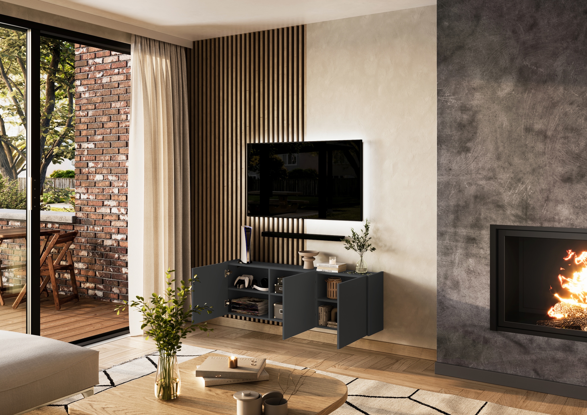 GERMANIA Mehrzweckschrank »Libbiano« mit Balkonoptik