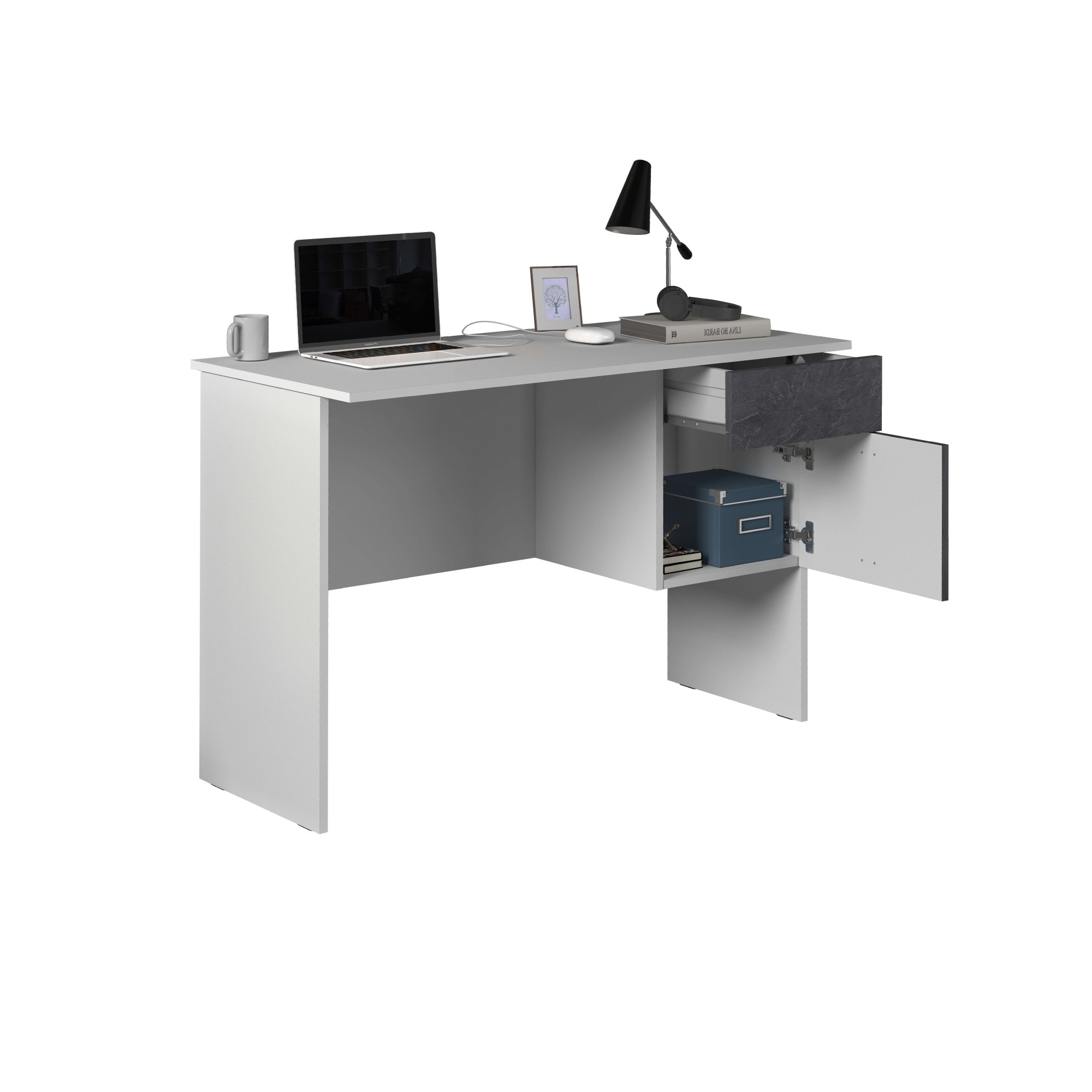 Home affaire Schreibtisch »Coro, kleiner Computertisch, Bürotisch« mit 1 Tür & 1 Schublade, Breite 110 cm, Made in Italy
