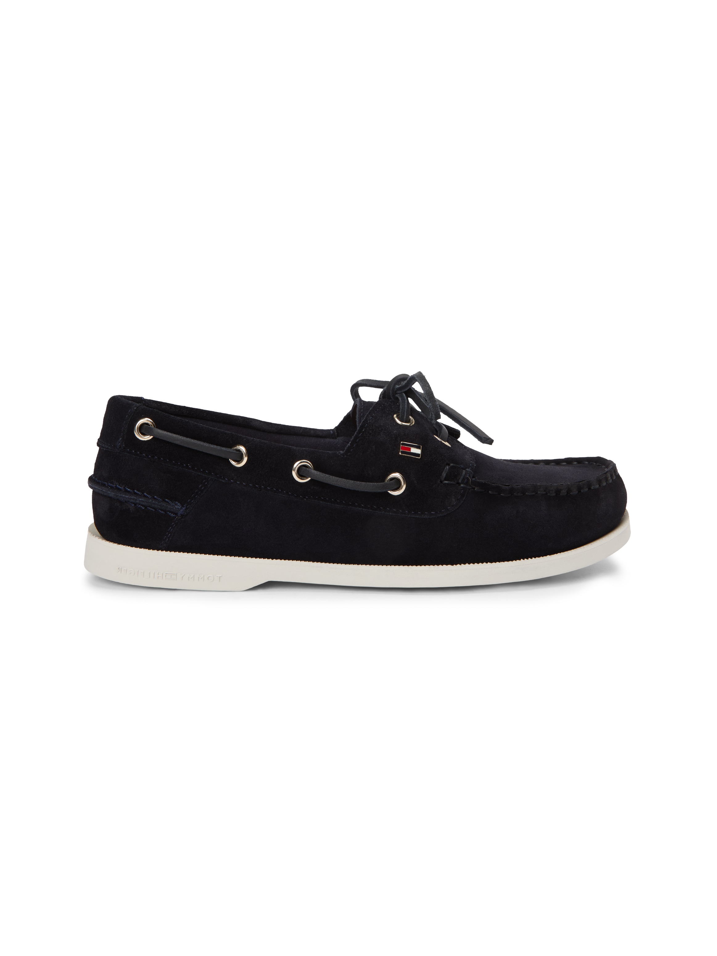 Tommy Hilfiger Bottes »HILFIGER SUEDE BOAT SHOE«  Chaussure décontractée, chaussure basse, à lacets avec œillets mode