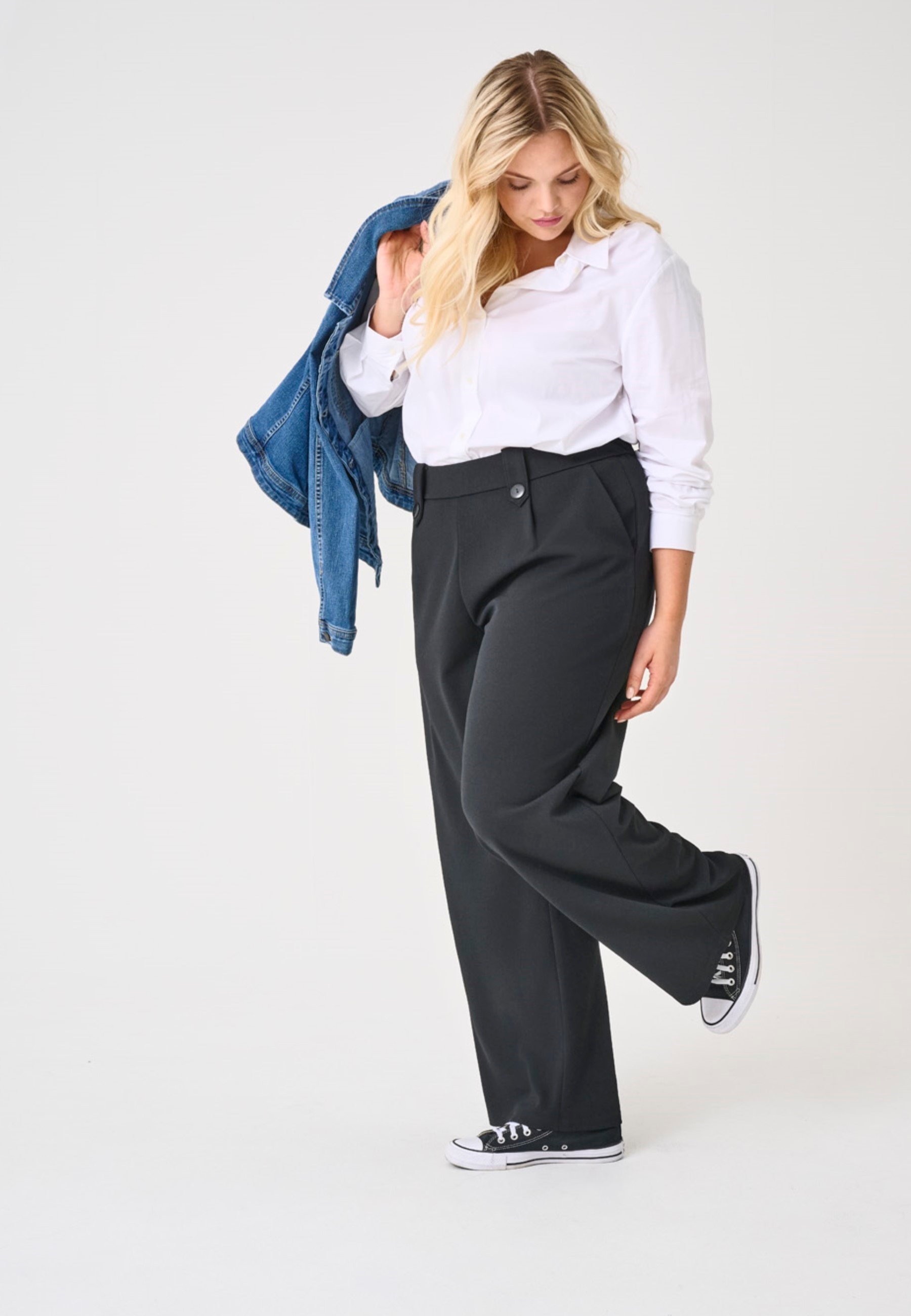 ONLY CARMAKOMA Jerseyhose »CARSANIA BUTTON PANT JRS PNT NOOS«