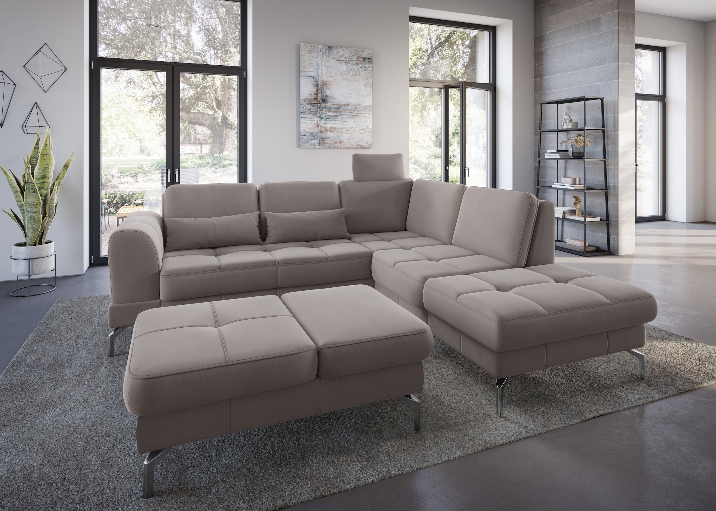 sit&more Hocker »Bendigo«, mit Klappfunktion, Bodenfreiheit 15 cm, wahlweise in 2 Fussfarben