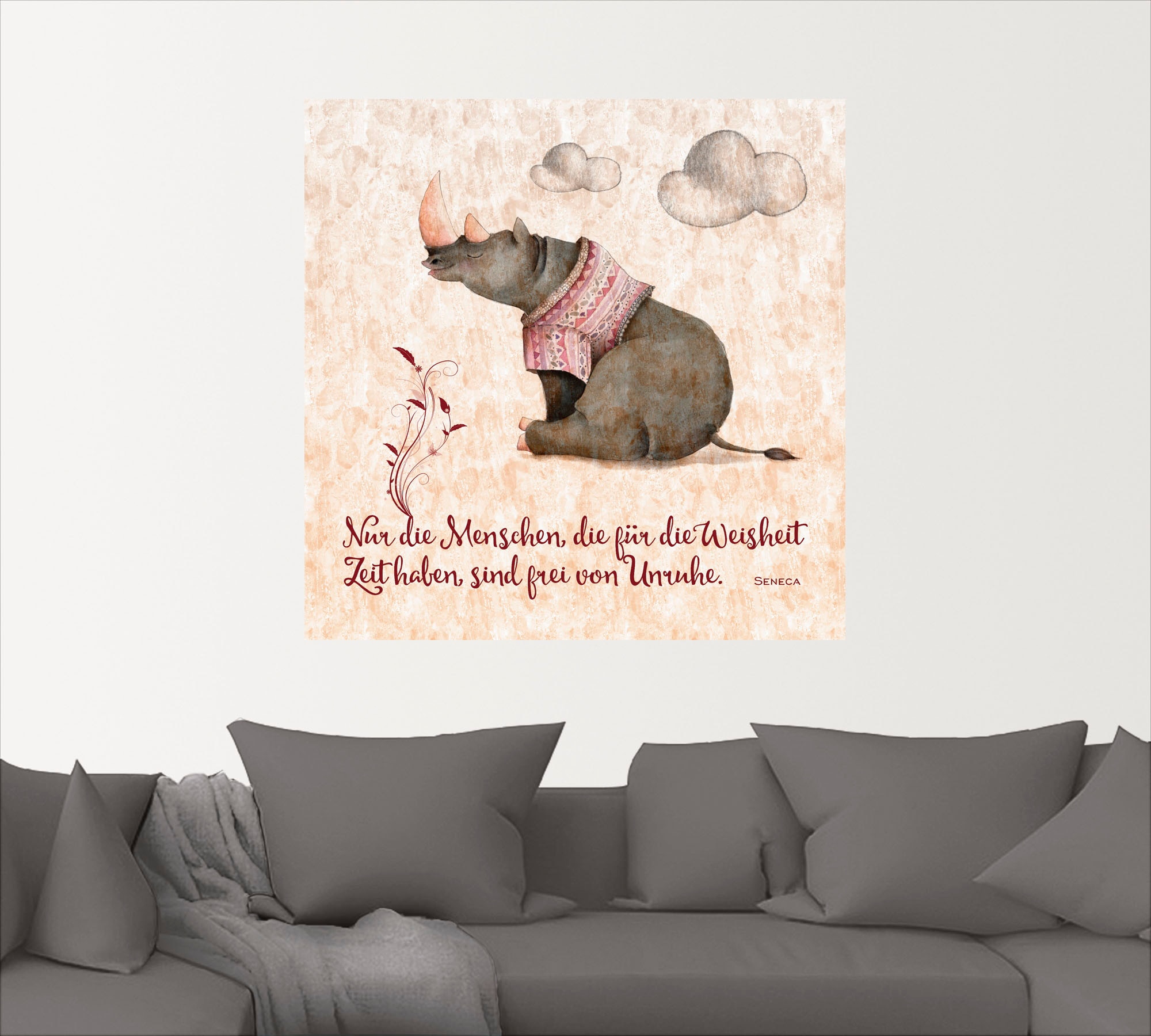 Artland Wandbild »Lebensweisheit Zeit«, Tiere, (1 St.), als Leinwandbild, Poster, Wandaufkleber in verschied. Grössen