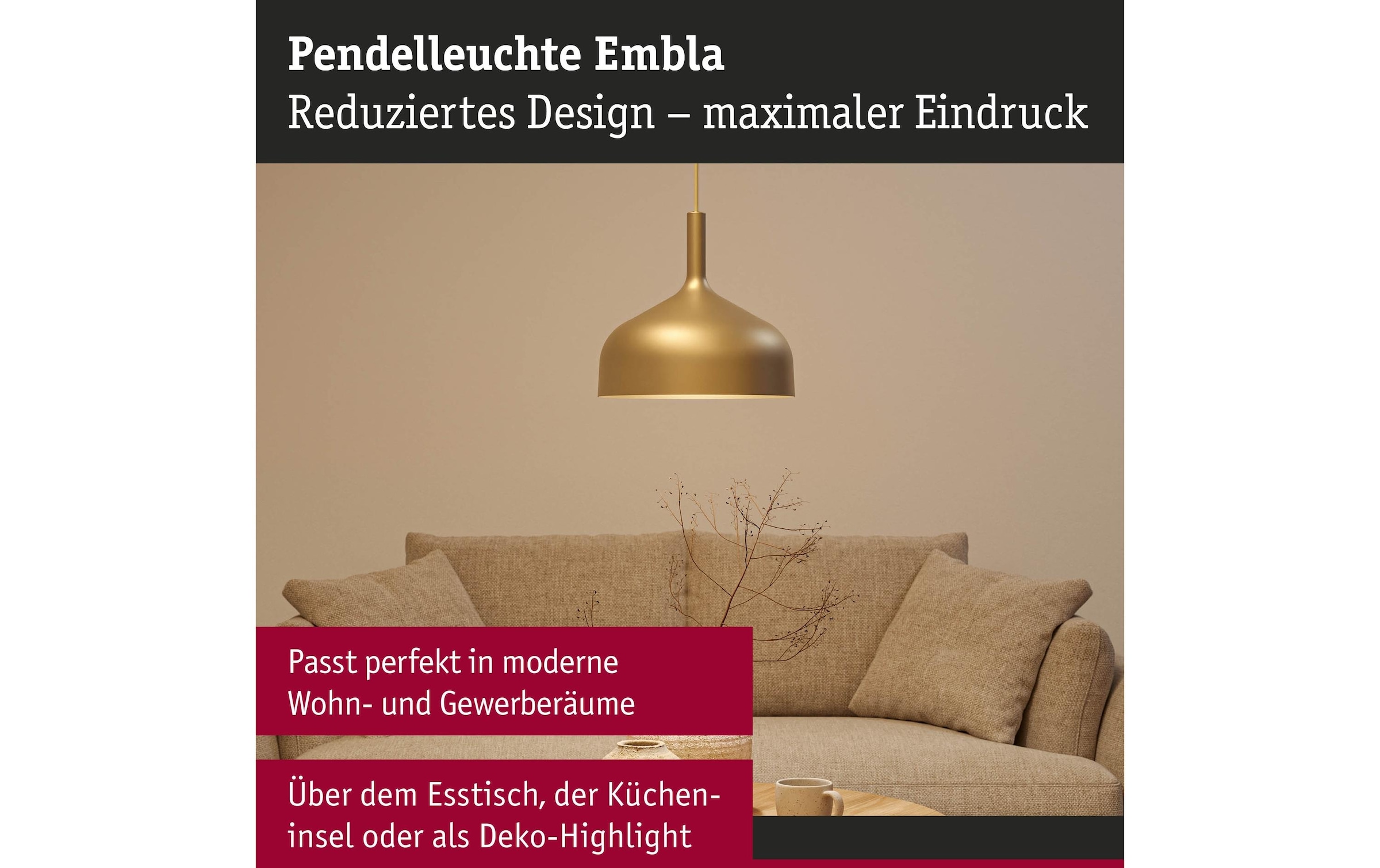 Paulmann Lampe suspendue »Pendelleuchte Embla II E27 Metall Metall«
