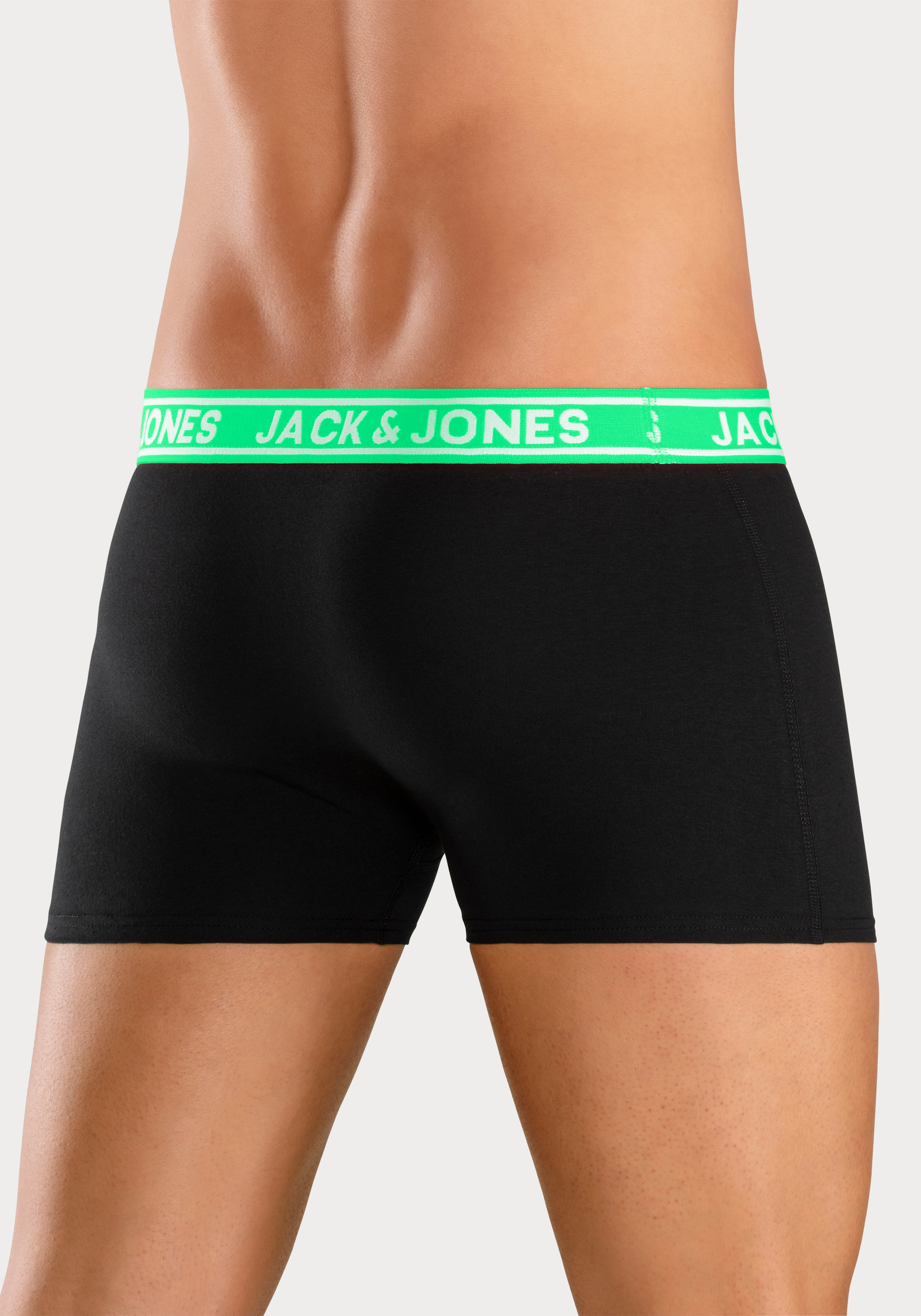 Jack & Jones Trunk »JACCRISP im 6er Pack mit Logobund und Stretchkomfort«, (Packung, 6 St.), unifarben mit Farbeinsatz, modisch, eng anliegend, Baumwollmischung