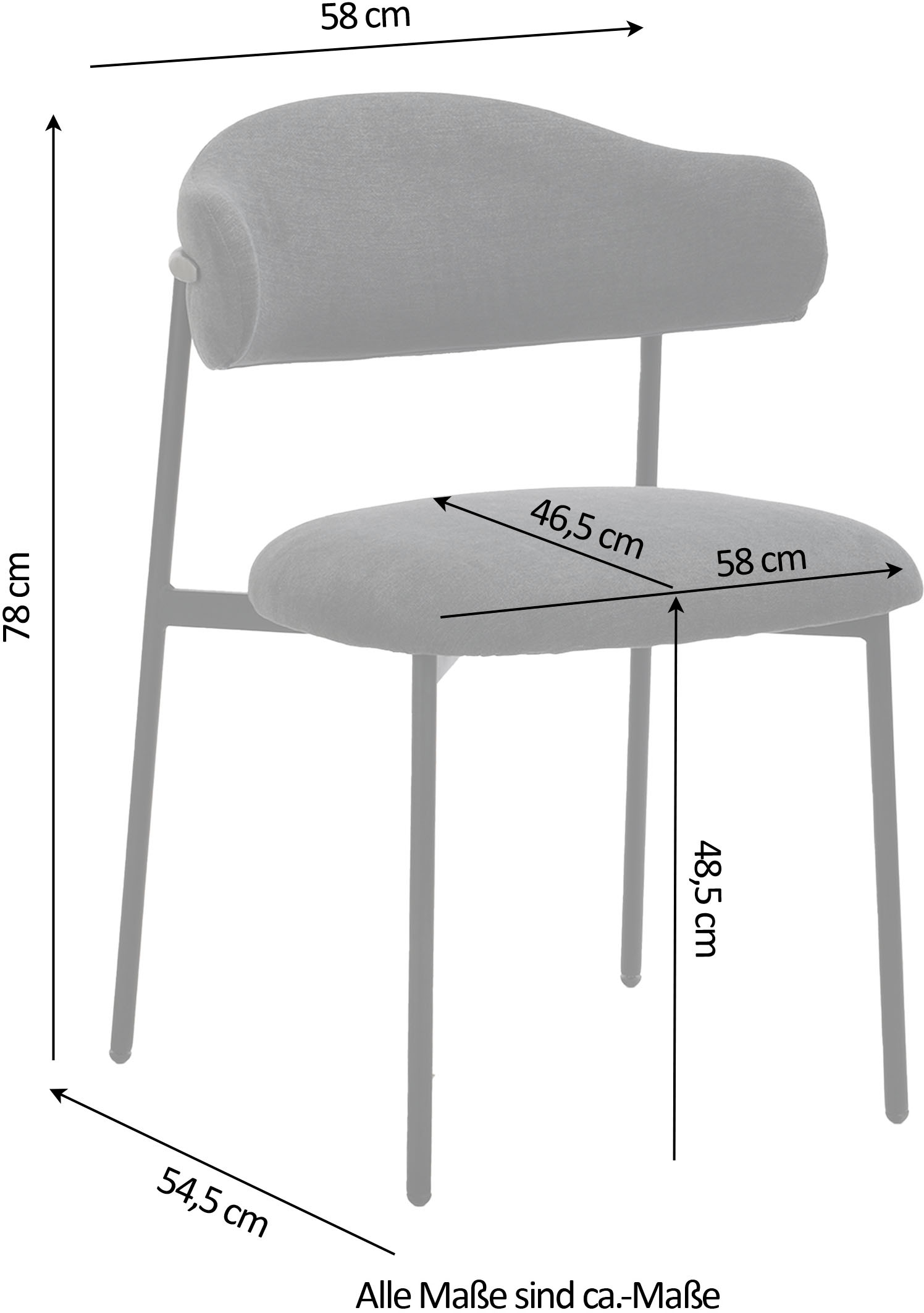 byLIVING Esszimmerstuhl »Jersey (2er-Set)«, (Set), Gestell Metall schwarz, Küchenstuhl, Webstoffbezug, diverse Farben